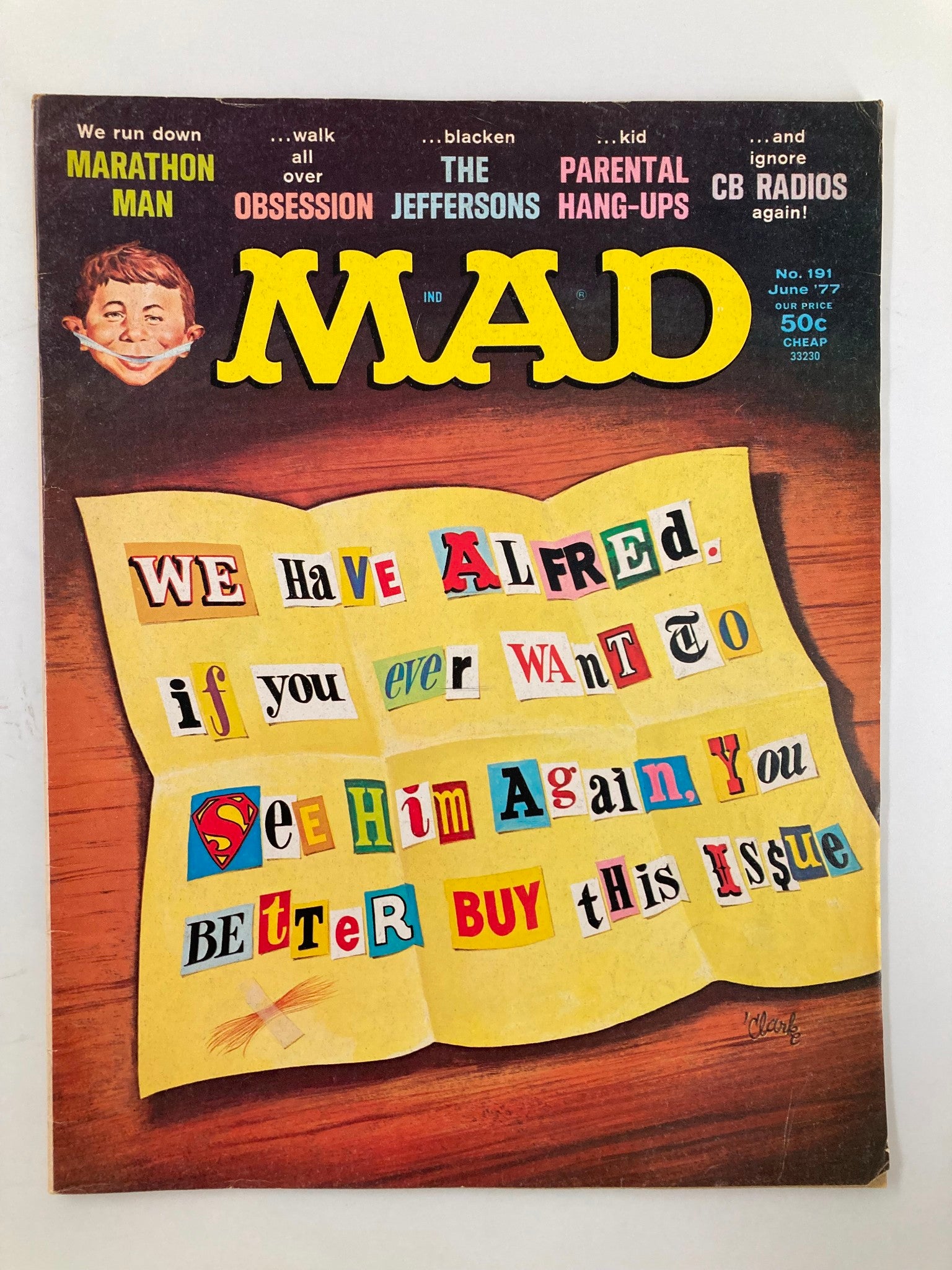 Mad Magazine June 1977 No. 191 Marathon Man Fine FN 6.0 No Label