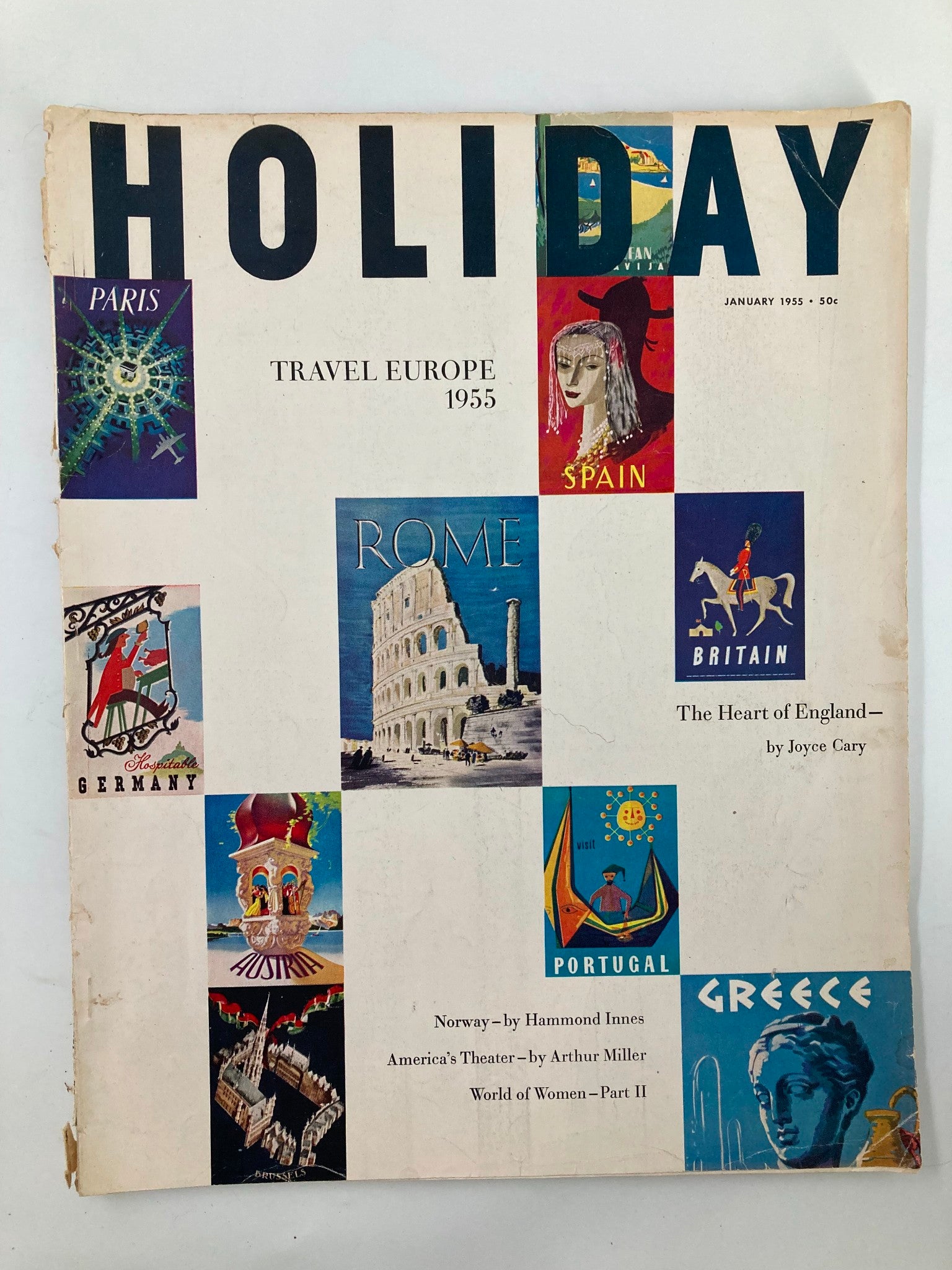 VTG Holiday Magazine January 1955 The Heart of England Travel Europe No Label