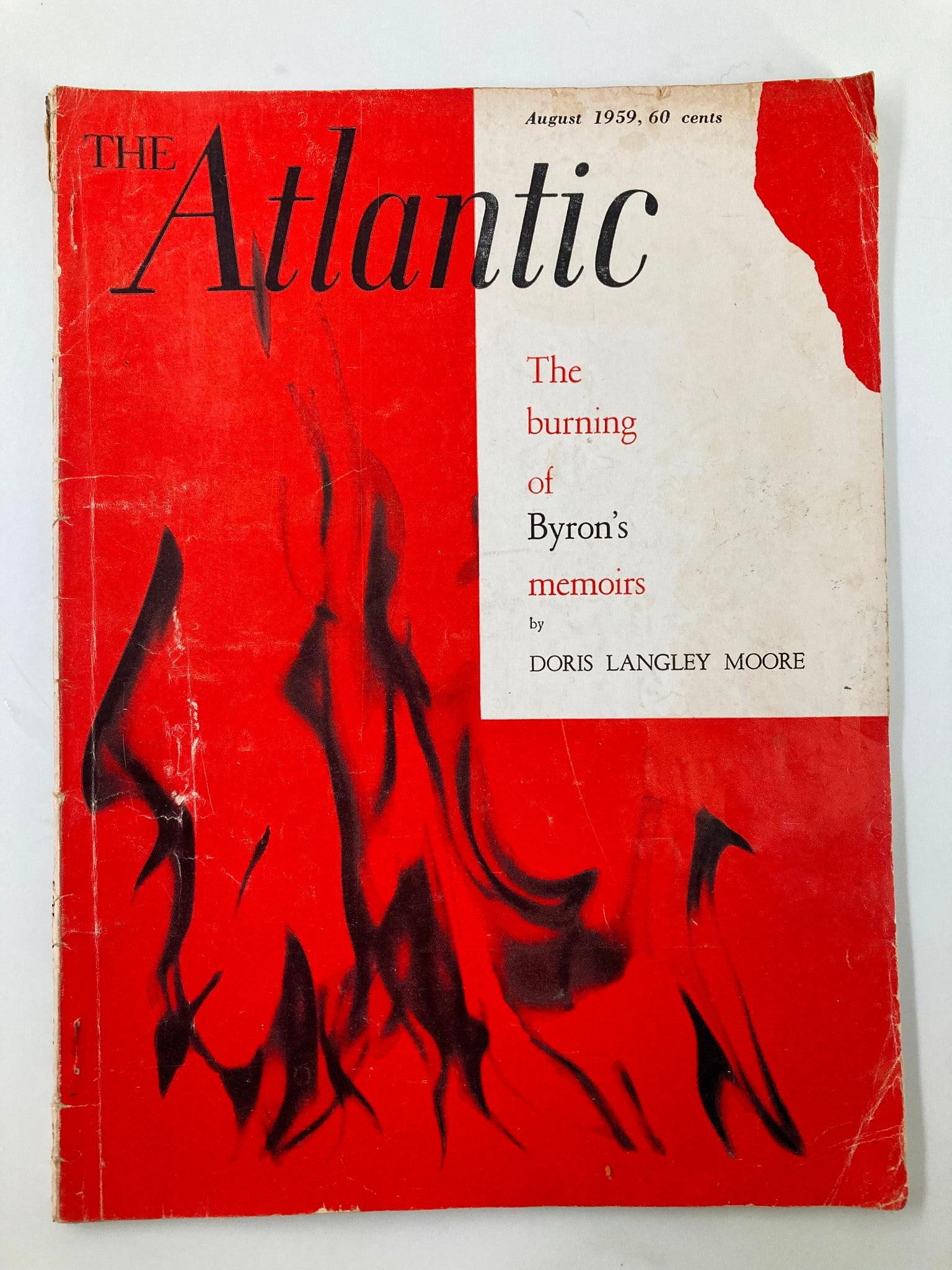 VTG The Atlantic Magazine August 1959 The Burning of Byron's Memoirs No Label