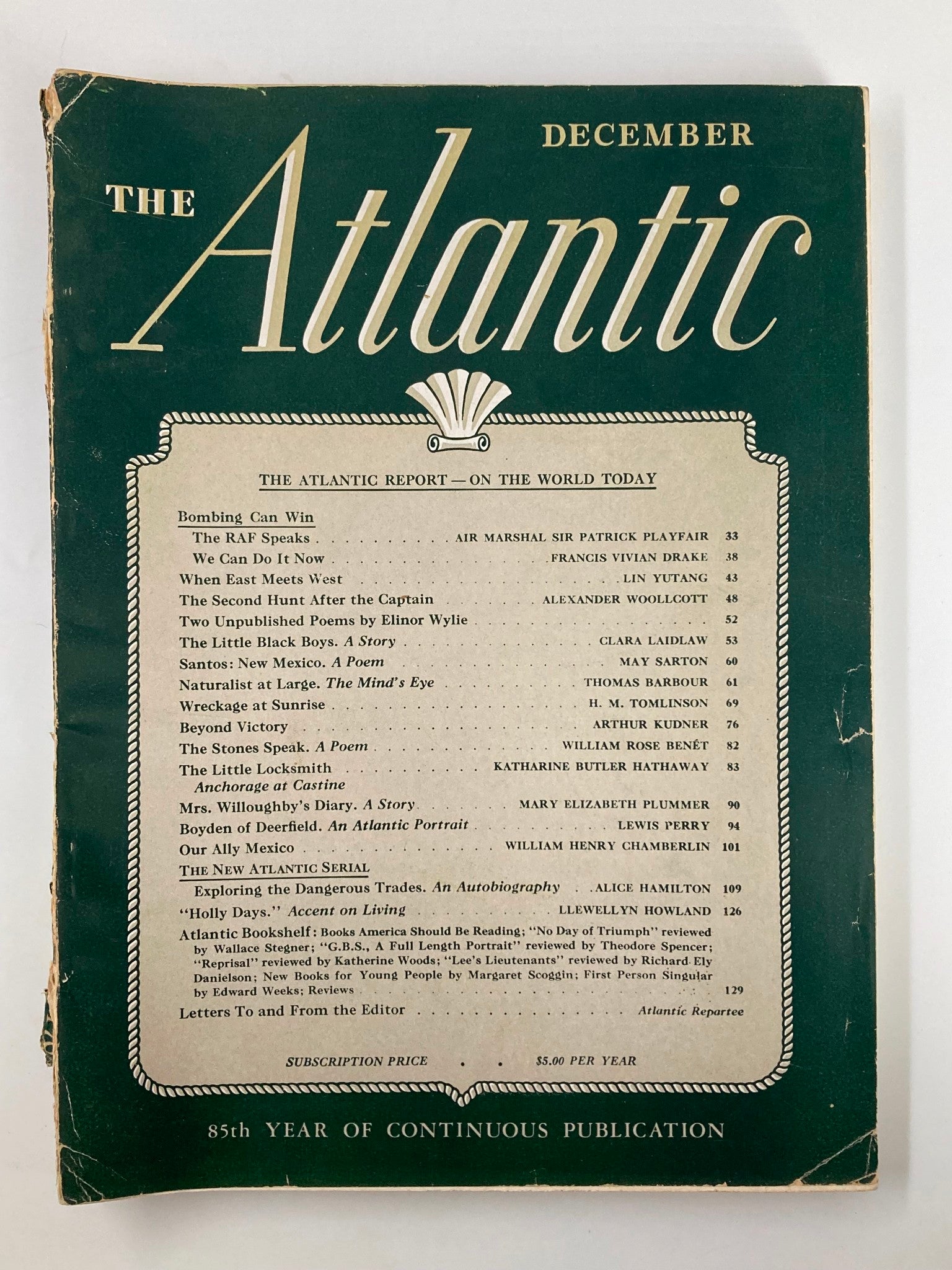 VTG The Atlantic Magazine September 1942 The Little Locksmith No Label