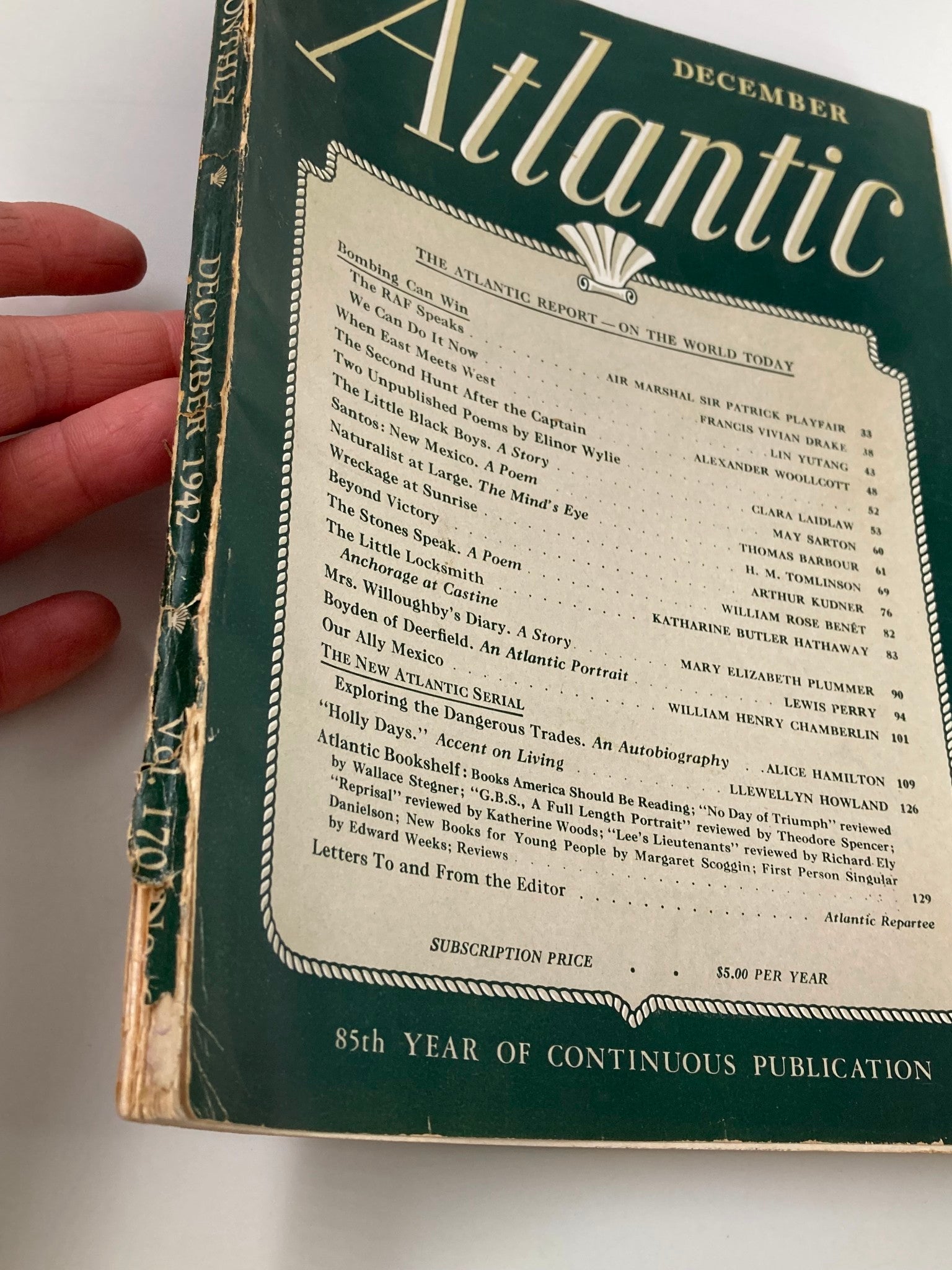 VTG The Atlantic Magazine September 1942 The Little Locksmith No Label