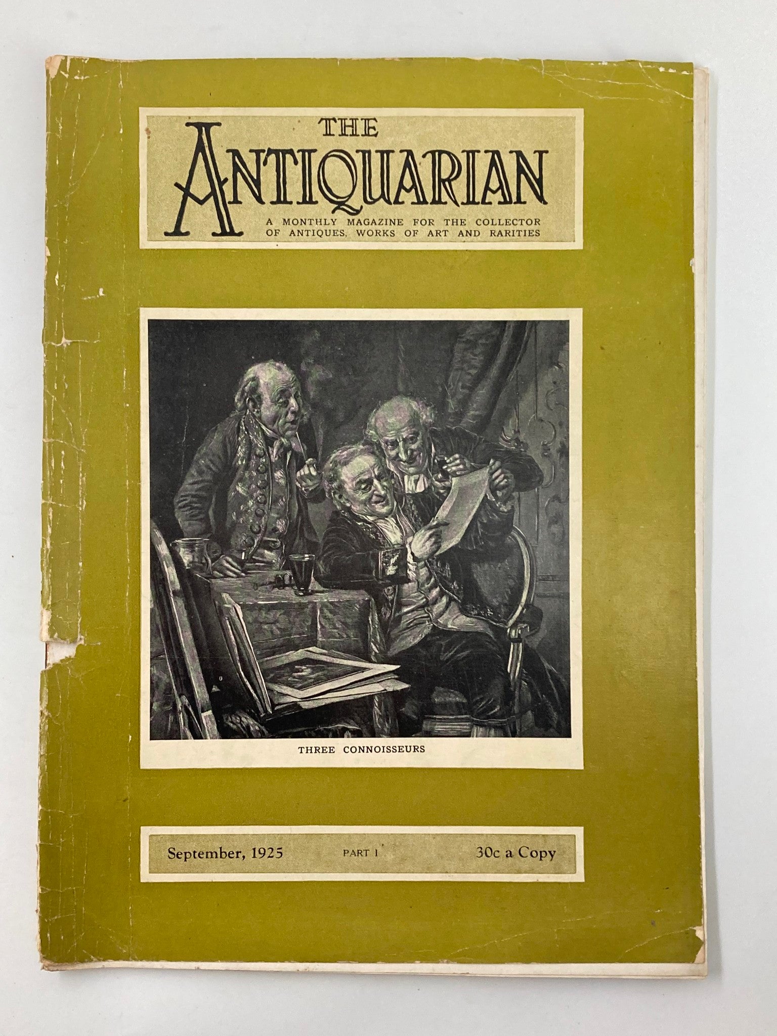 VTG The Antiquarian Magazine September 1925 The Three Connoisseurs No Label