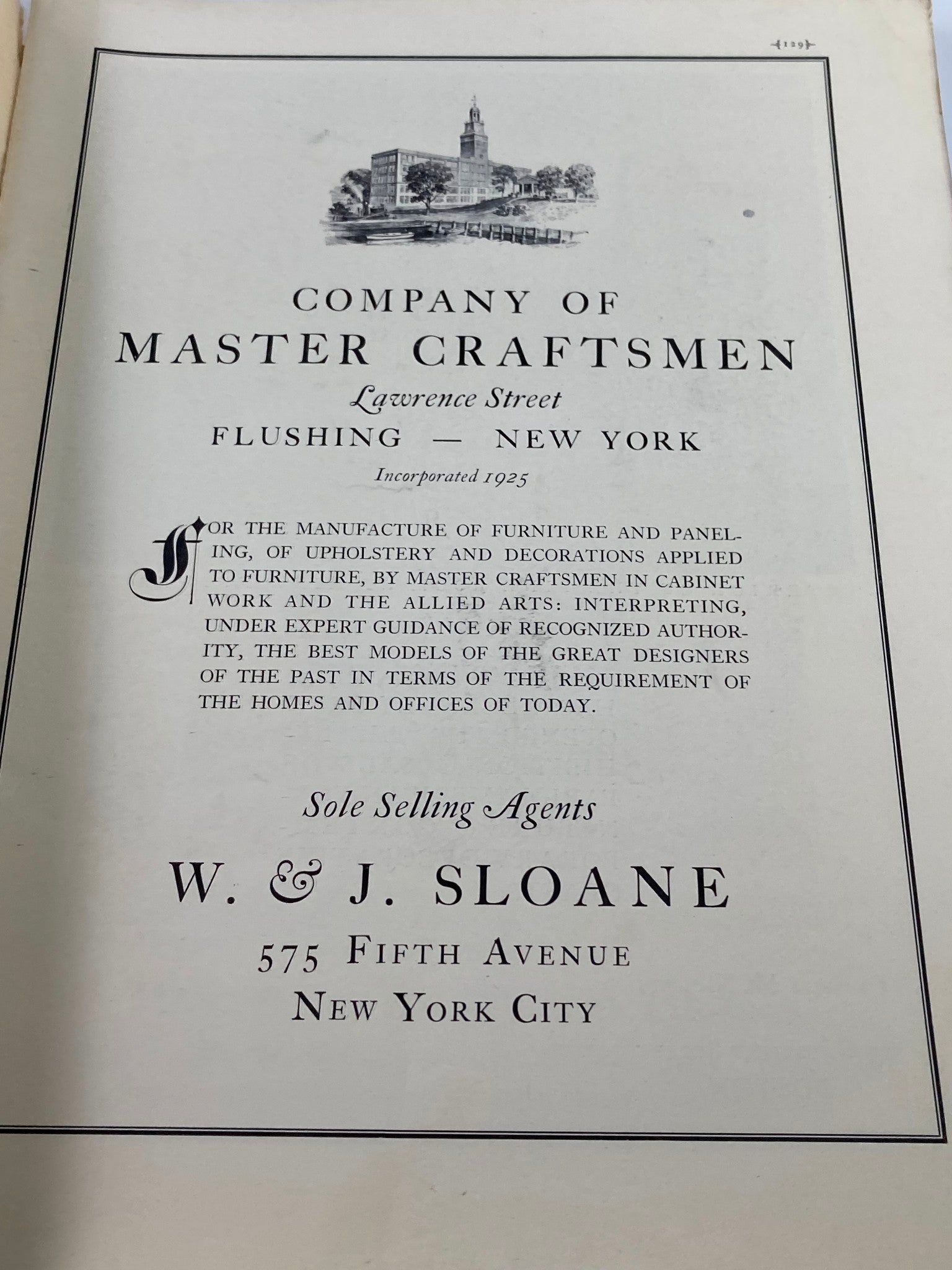 Interior page from VTG Antiques Magazine March 1926 featuring advertisement for the Company of Master Craftsmen in New York, highlighting furniture and cabinet work.