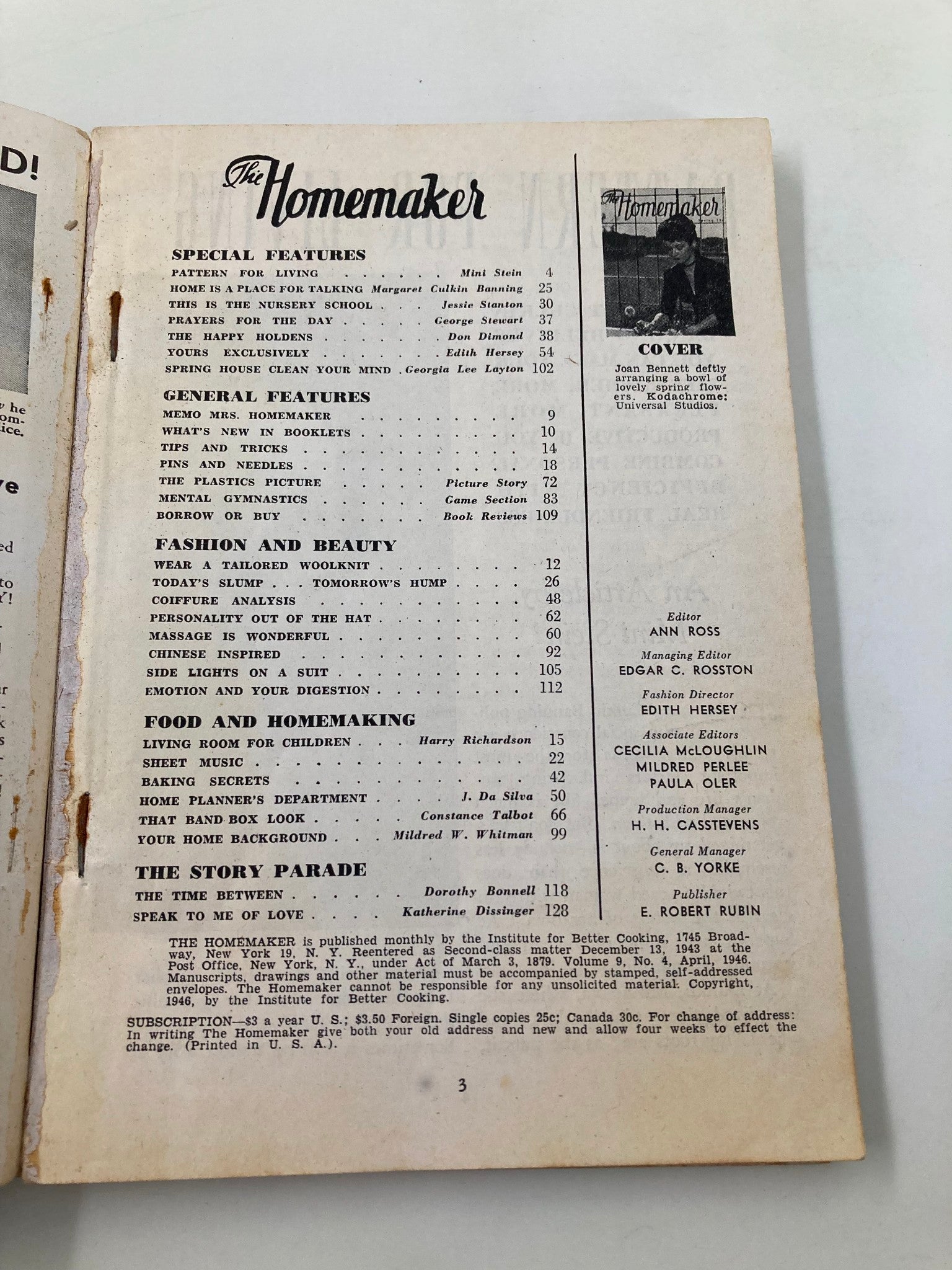 VTG The Homemaker Magazine Spring 1946 Margaret Culkin Banning No Label