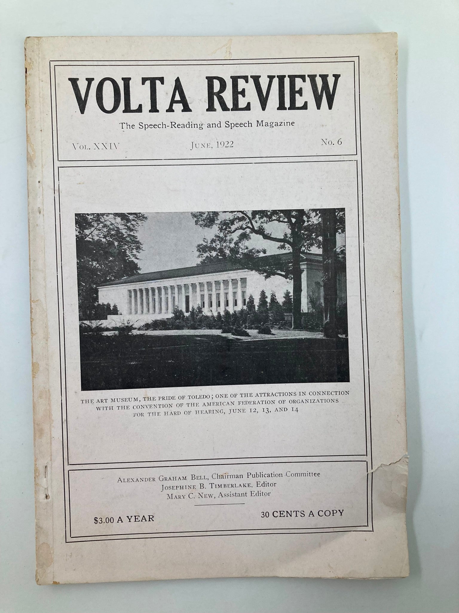 VTG Volta Review Magazine June 1922 The Art Museum The Pride of Toledo No Label