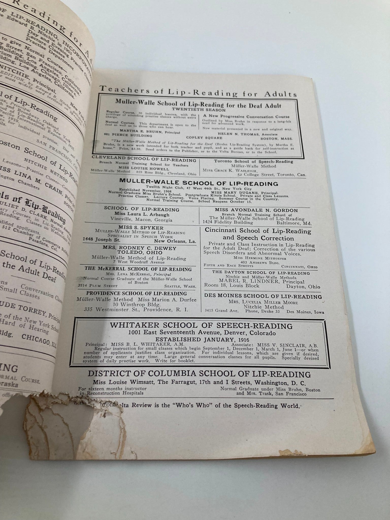 VTG Volta Review Magazine January 1922 The Desert of Waiting No Label