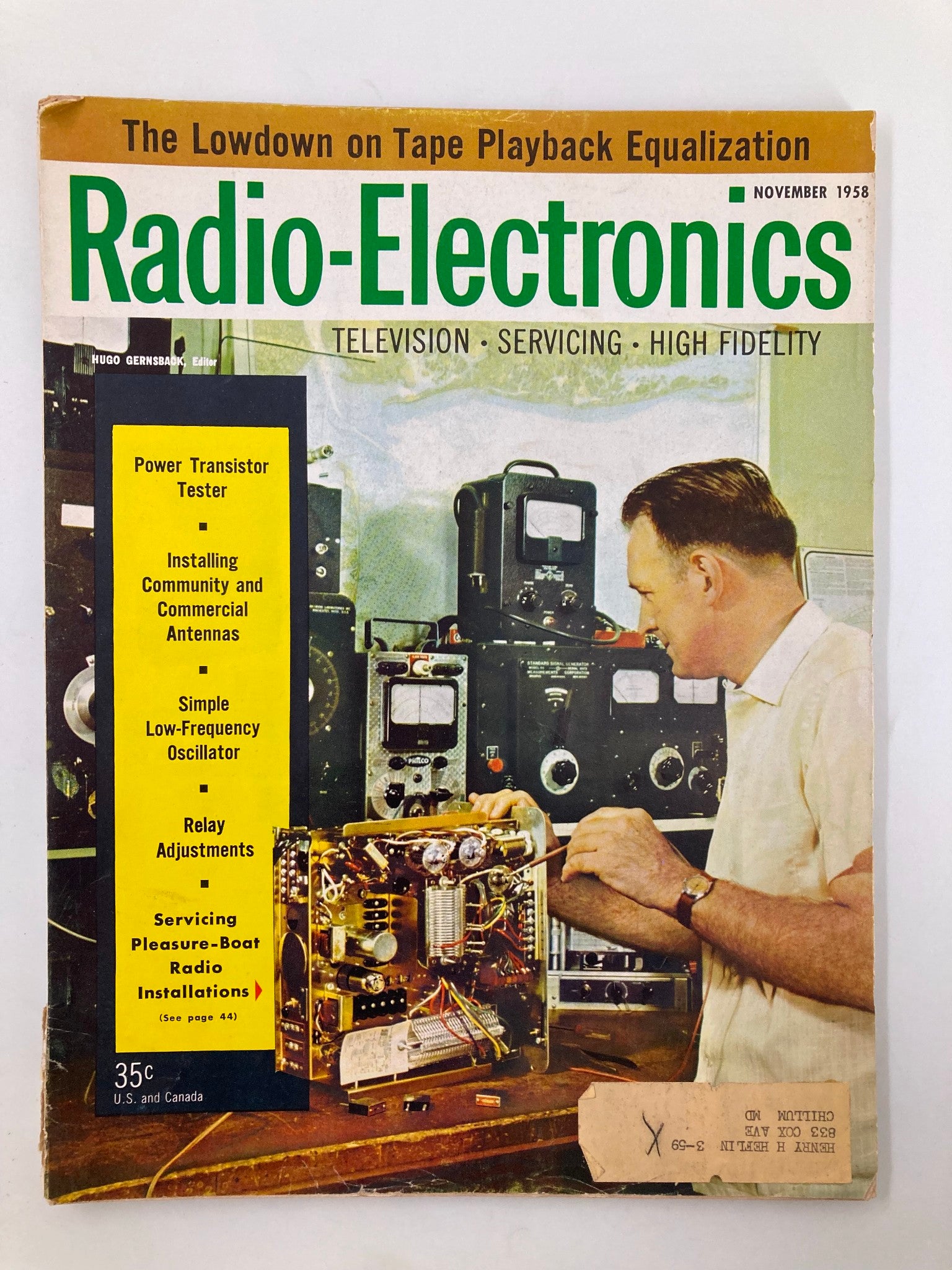 VTG Radio-Electronics Magazine November 1958 Small-Craft Radio Transmitter