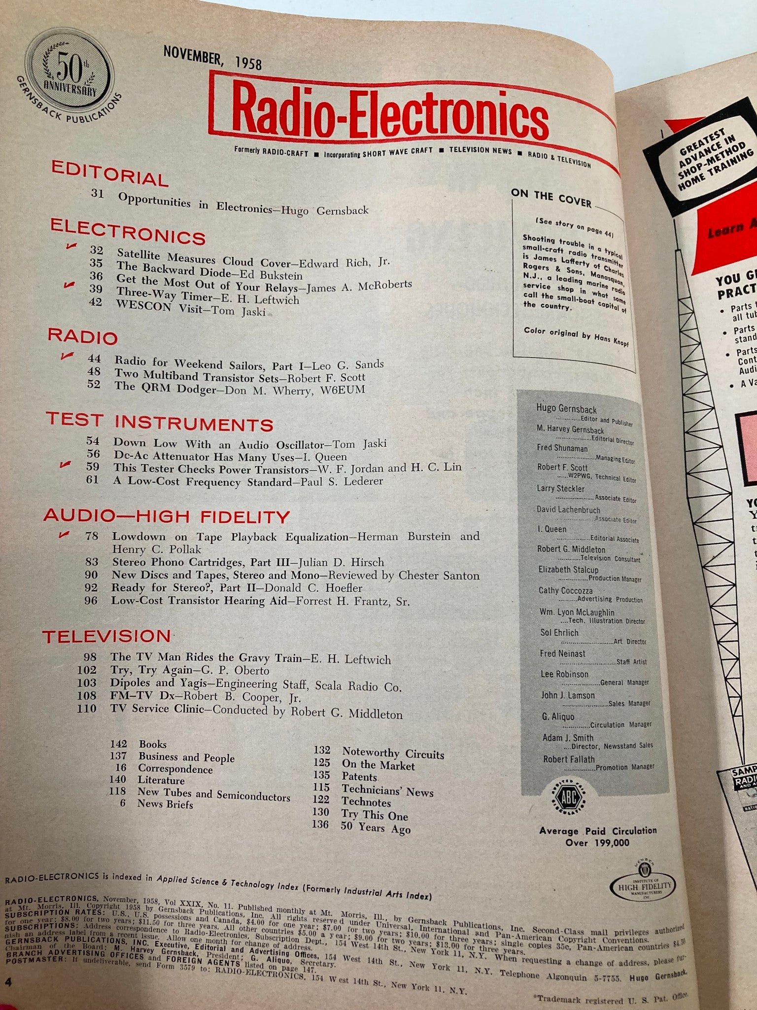 VTG Radio-Electronics Magazine November 1958 Small-Craft Radio Transmitter