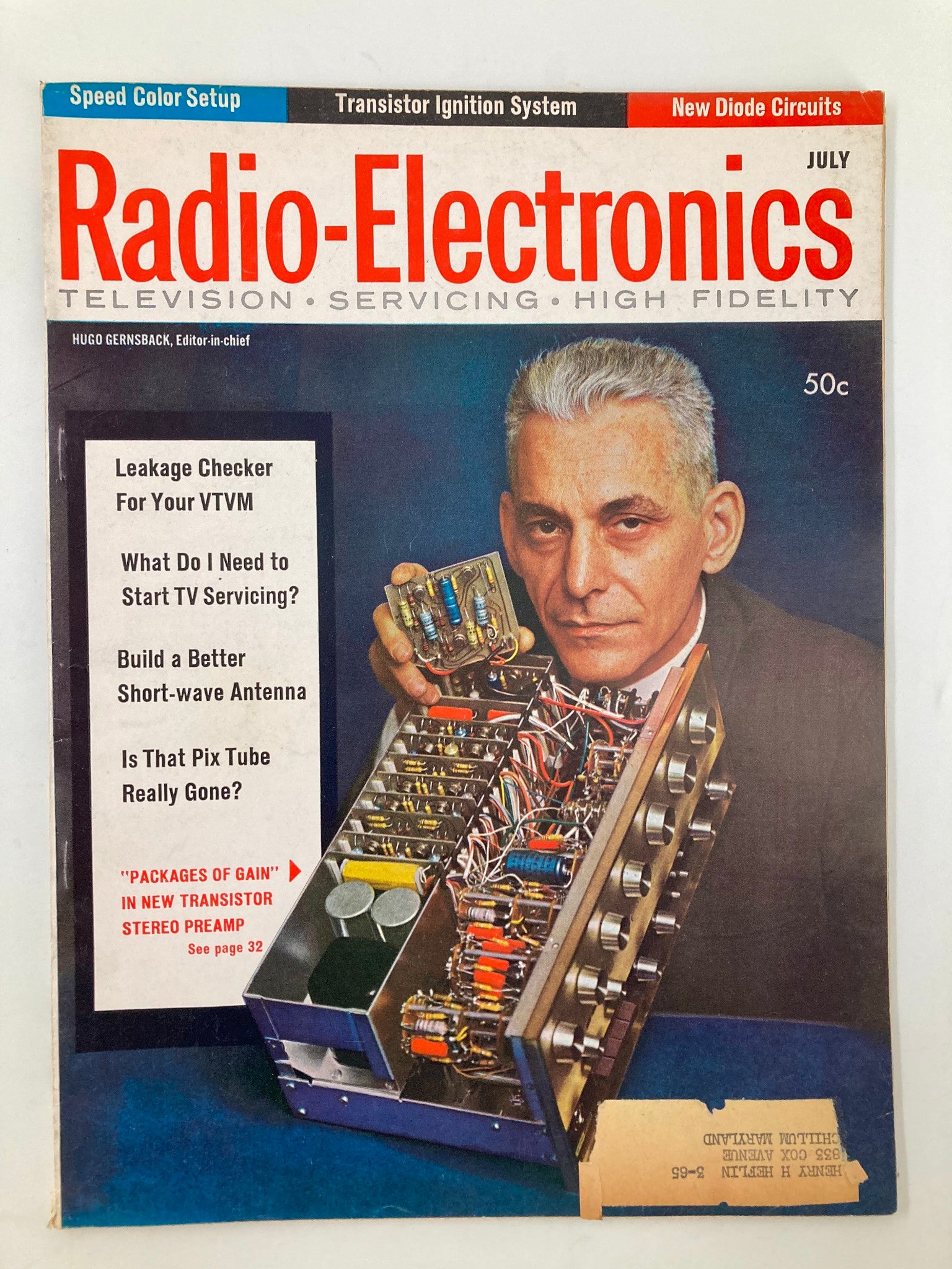 VTG Radio-Electronics Magazine July 1963 In New Transistor Stereo Preamp