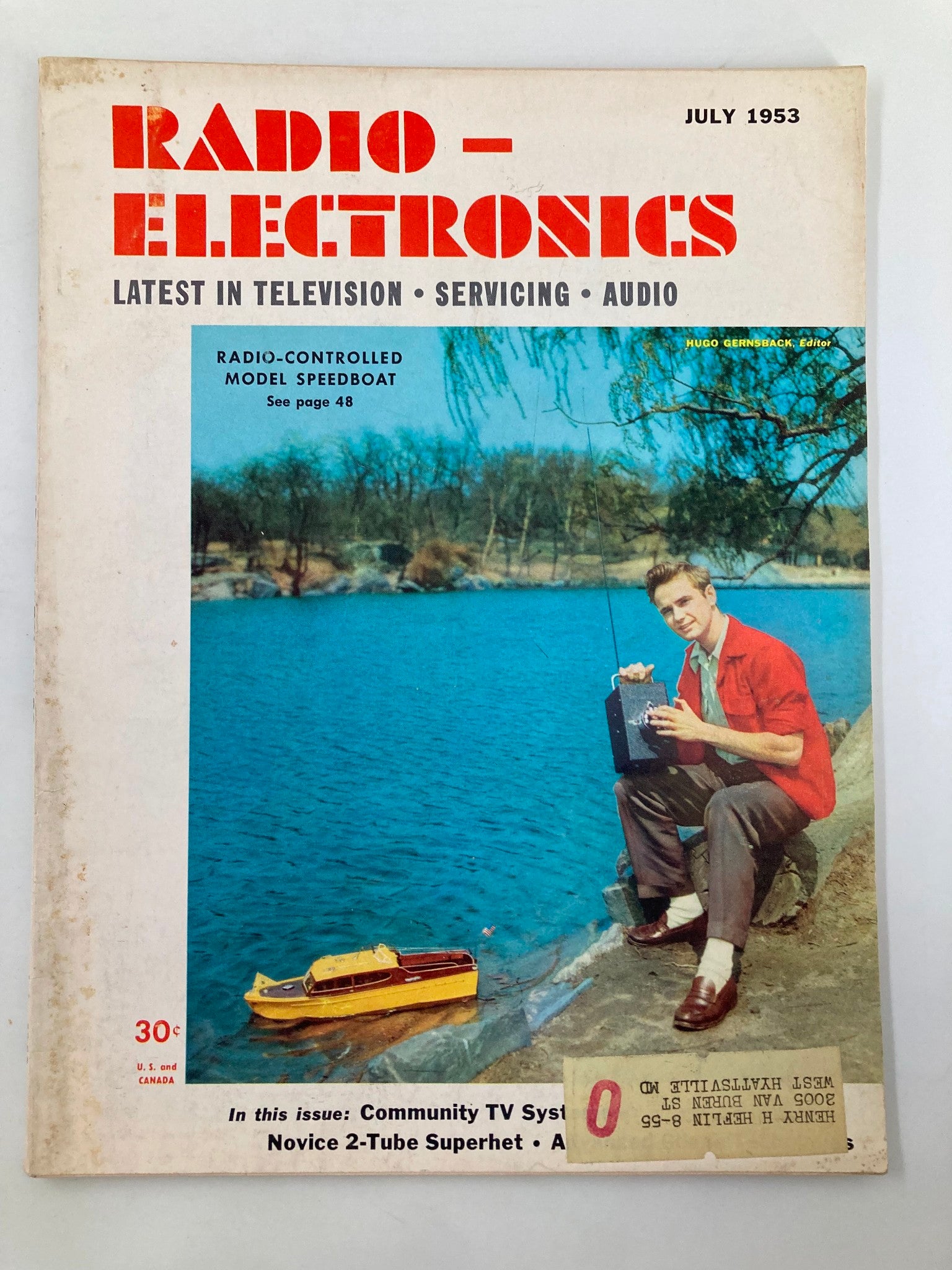 VTG Radio-Electronics Magazine July 1953 Radio-Controlled Model Speedboat