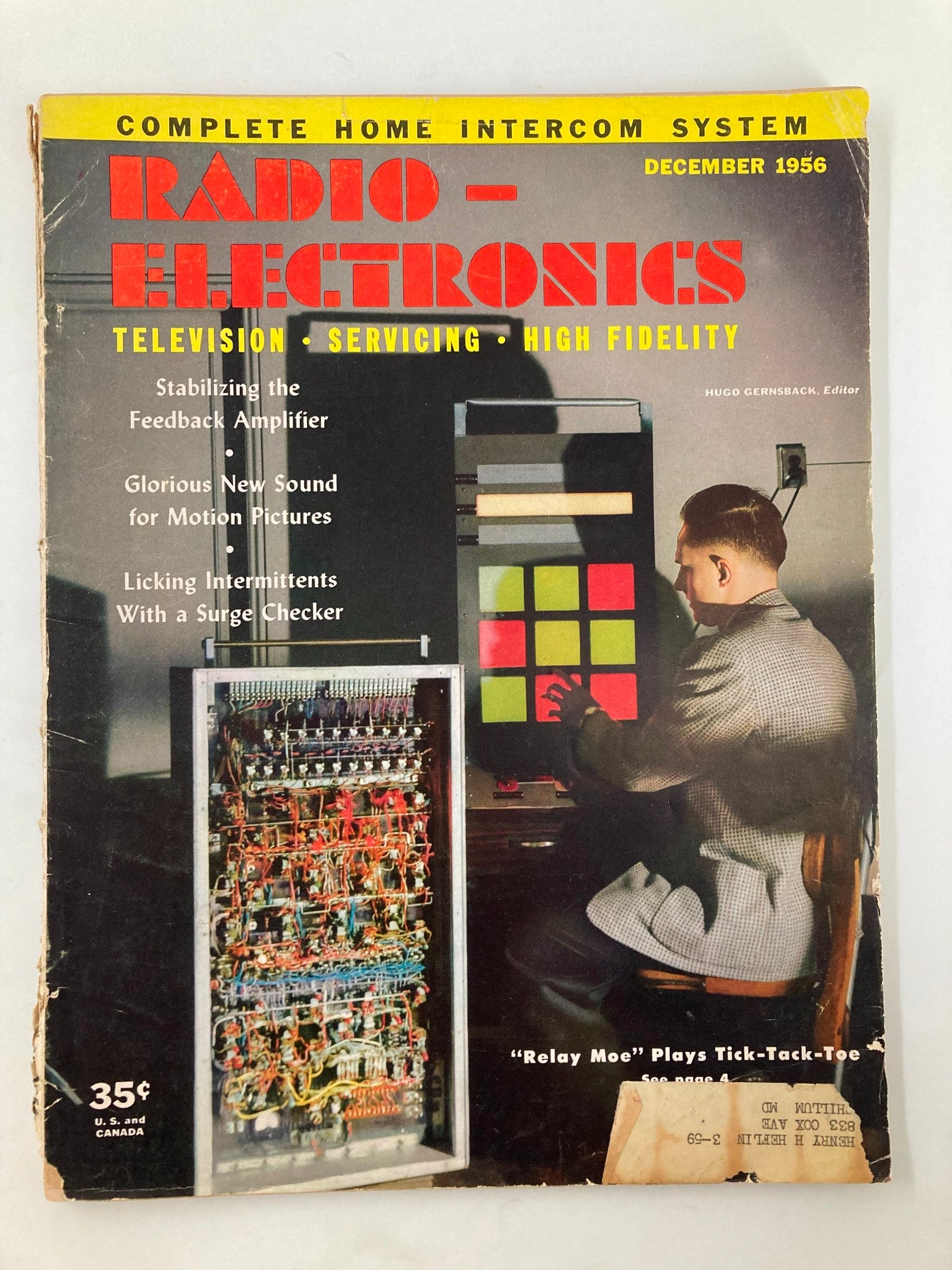 VTG Radio-Electronics Magazine December 1956 'Relay Moe' Plays Tick-Tack-Toe