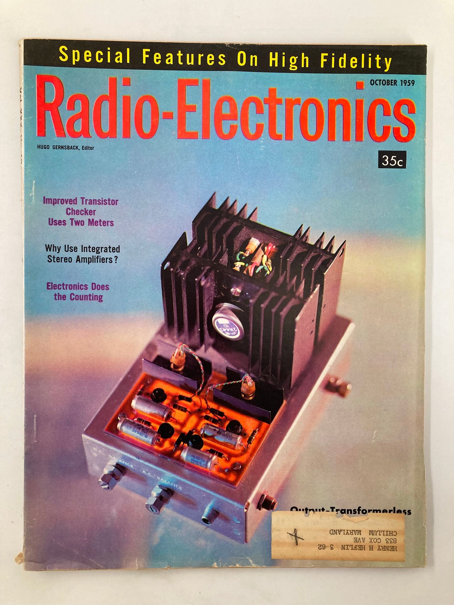 VTG Radio-Electronics Magazine October 1959 Improved Transistor Checker