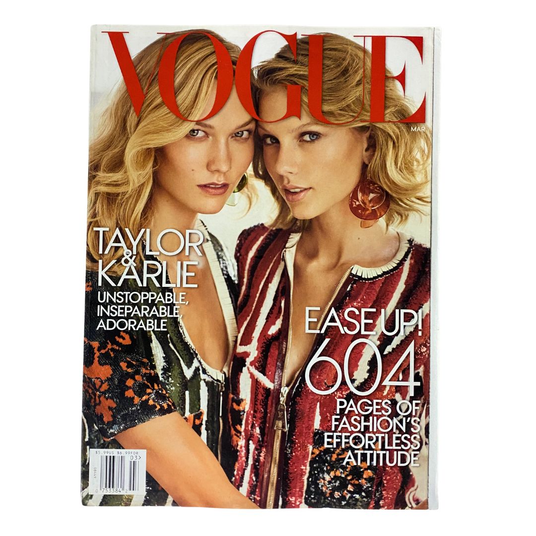 Vogue US Magazine March 2015 Taylor Swift and Karlie Kloss Cover No Label VG