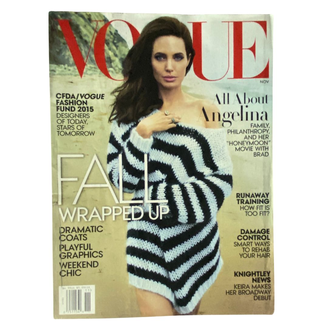 Vogue US Magazine November 2015 Angelina Jolie Cover No Label VG