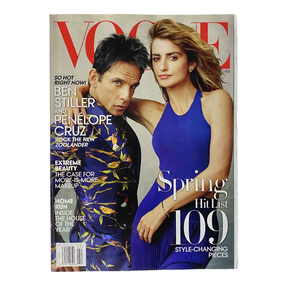 Vogue US Magazine February 2016 Ben Stiller and Penelope Cruz No Label VG