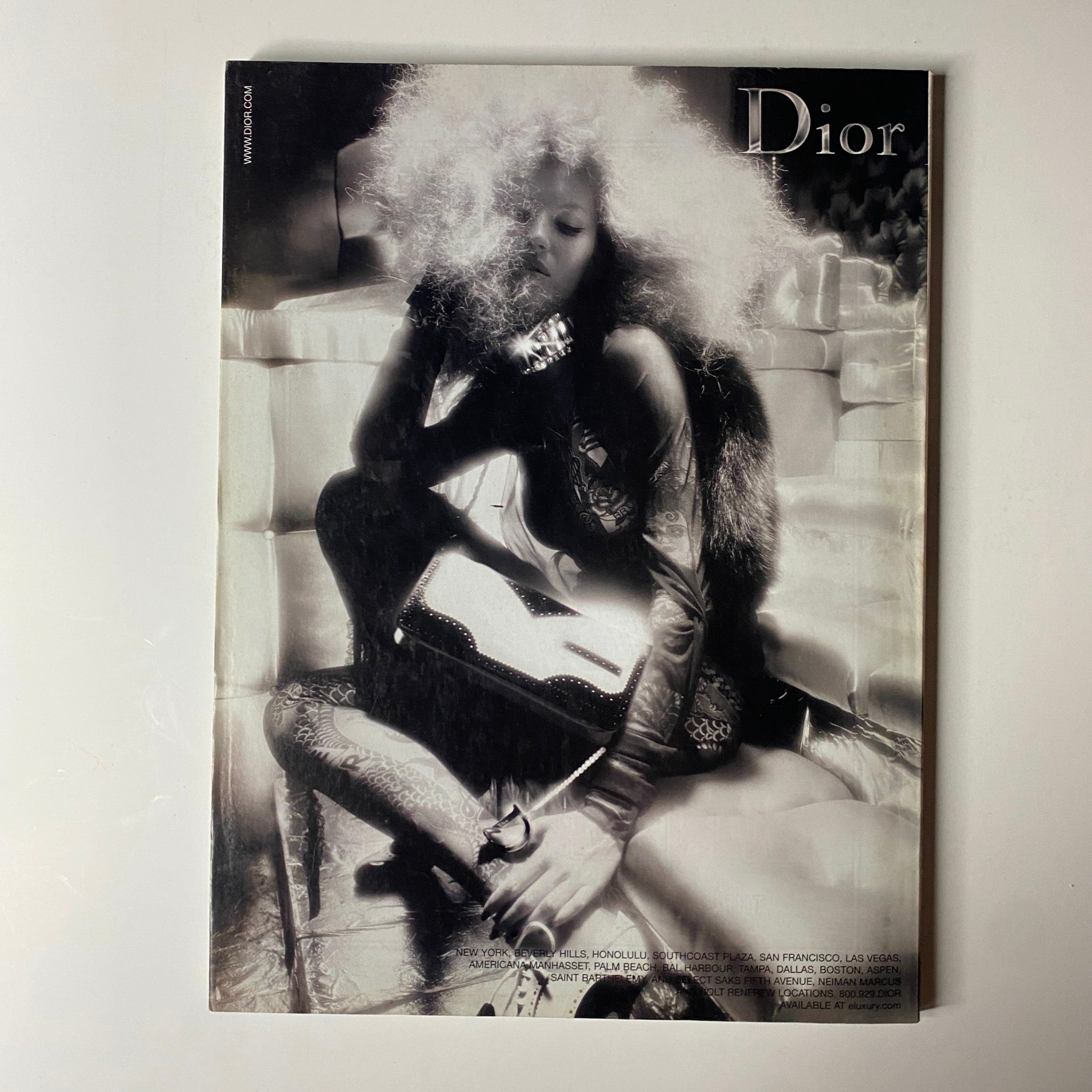 Dior fashion magazine cover showcasing high-fashion photography, featuring bold styling relevant to the fashion industry.