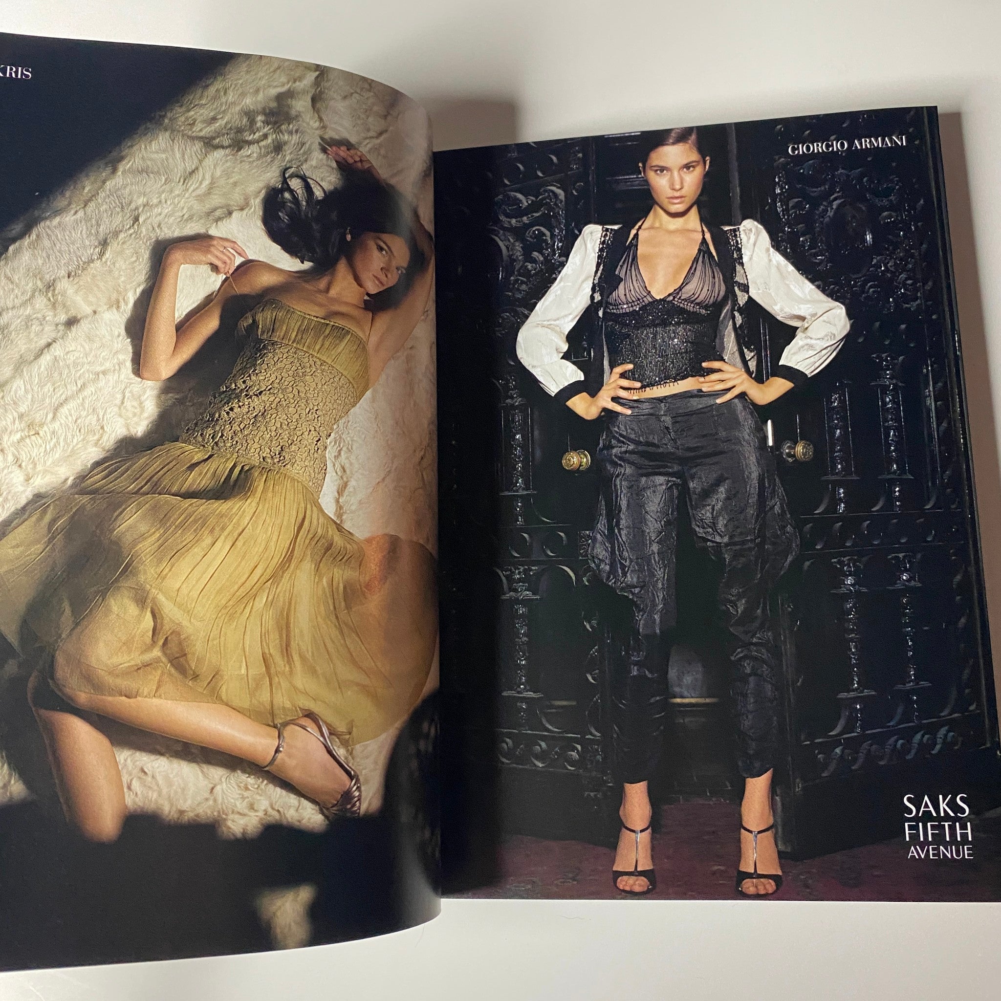 Vogue Magazine March 2005 featuring an editorial spread with high fashion looks from Giorgio Armani, showcasing luxurious styling.