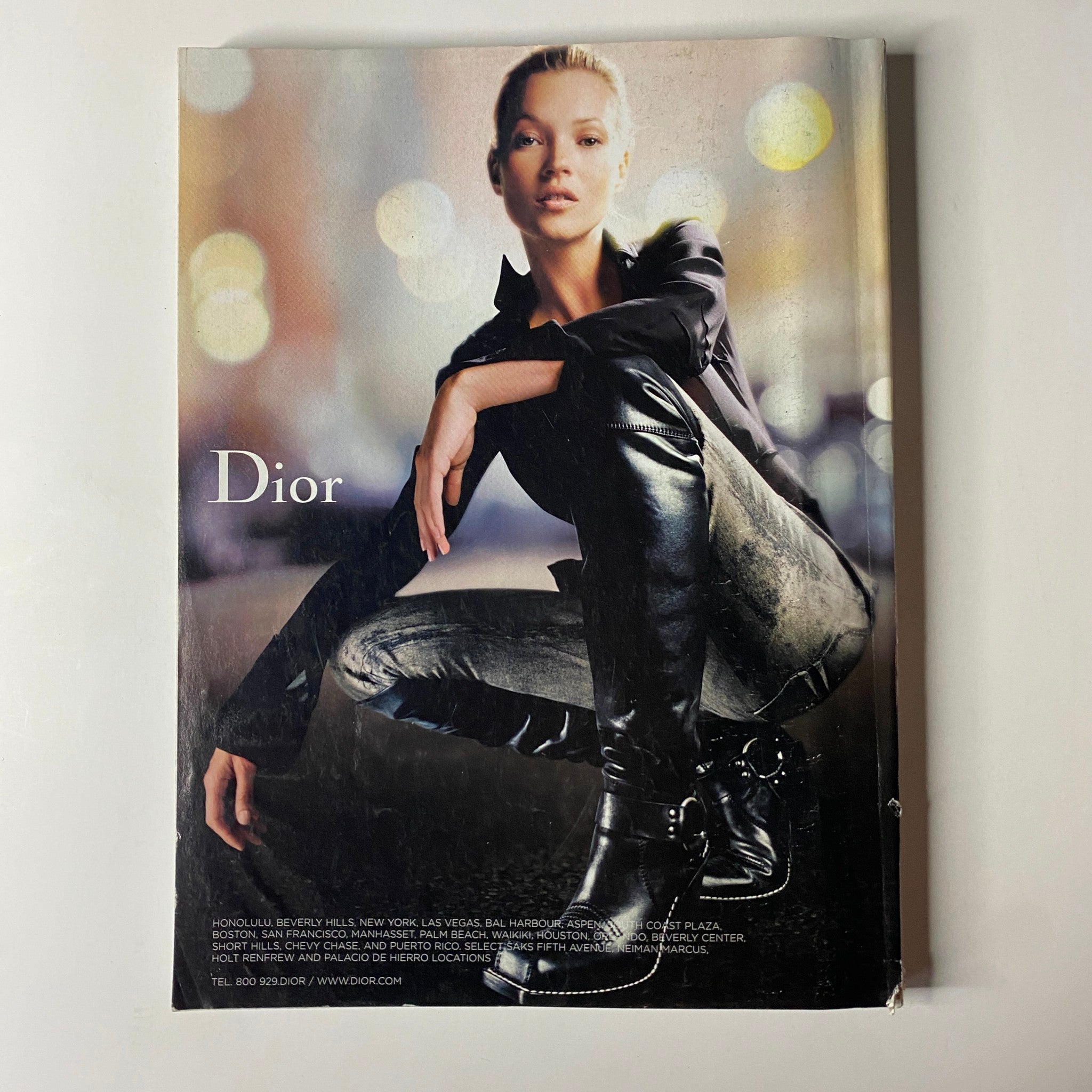 Vogue Magazine August 2006 Linda Evangelista Cover No Label featuring a fashion ad for Dior showcasing modern style with a chic model.