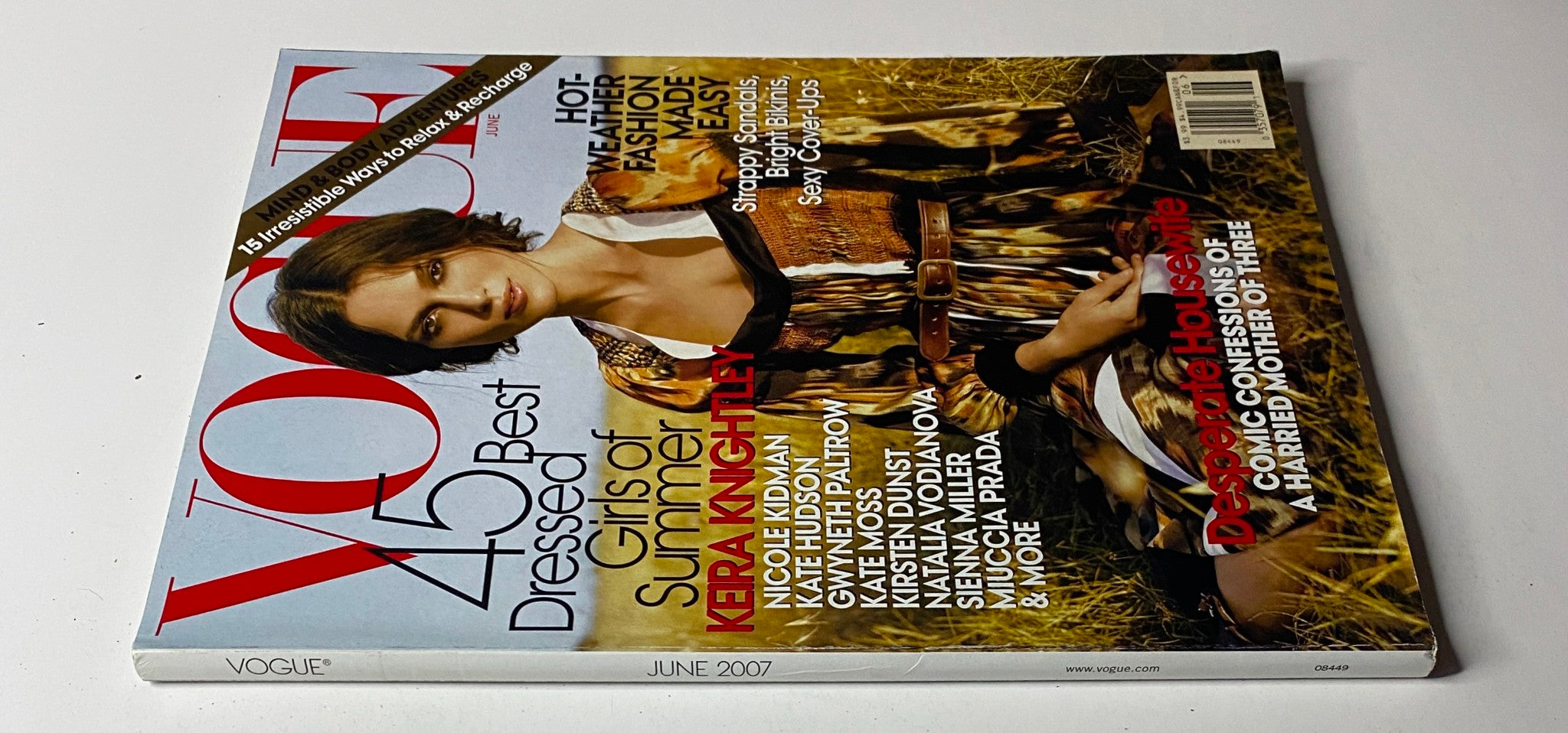 Cover of Vogue Magazine June 2007 featuring Keira Knightley, showcasing a summer-themed editorial in very good condition.