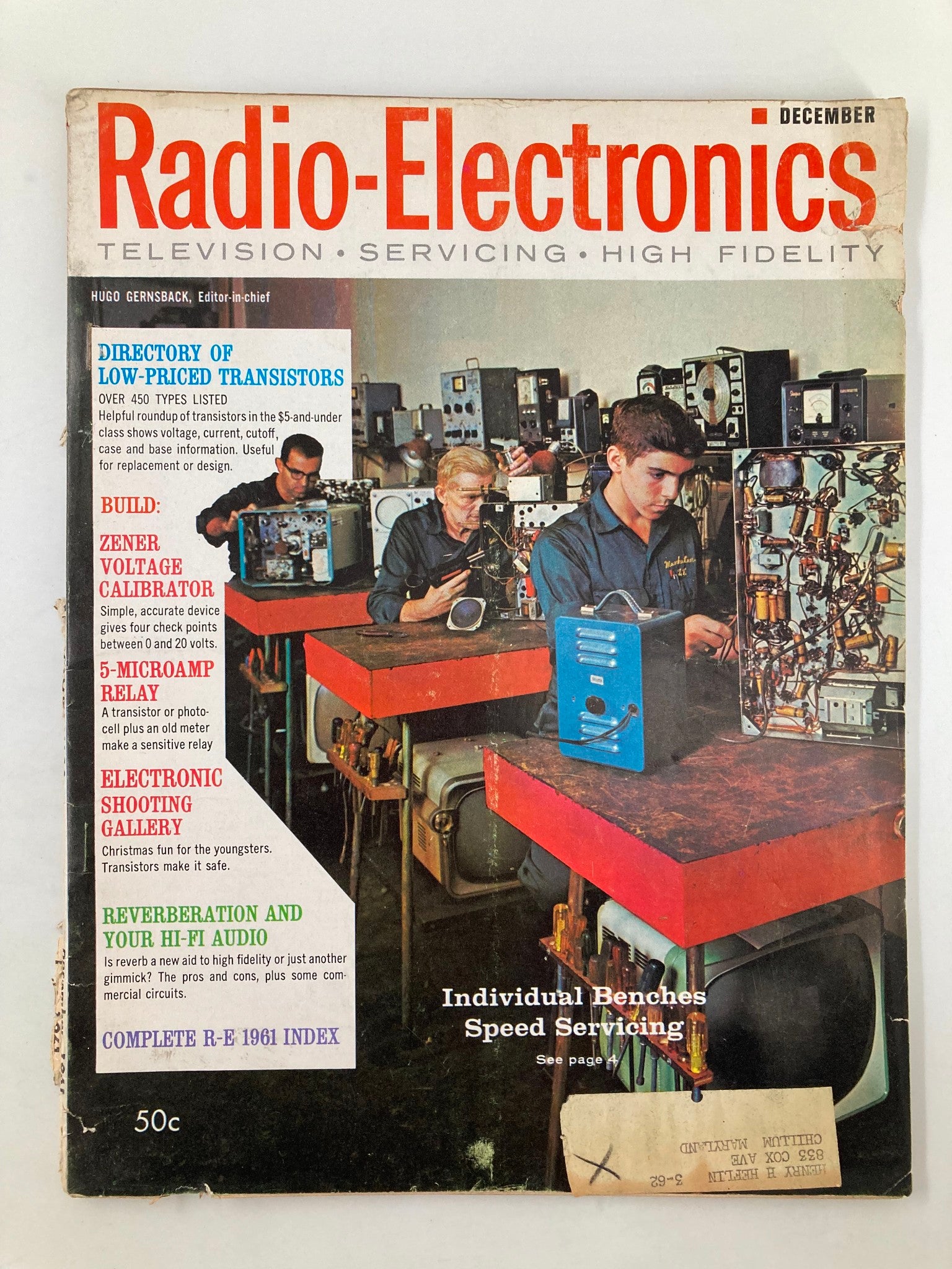 VTG Radio-Electronics Magazine December 1961 Individual Benches Speed Servicing