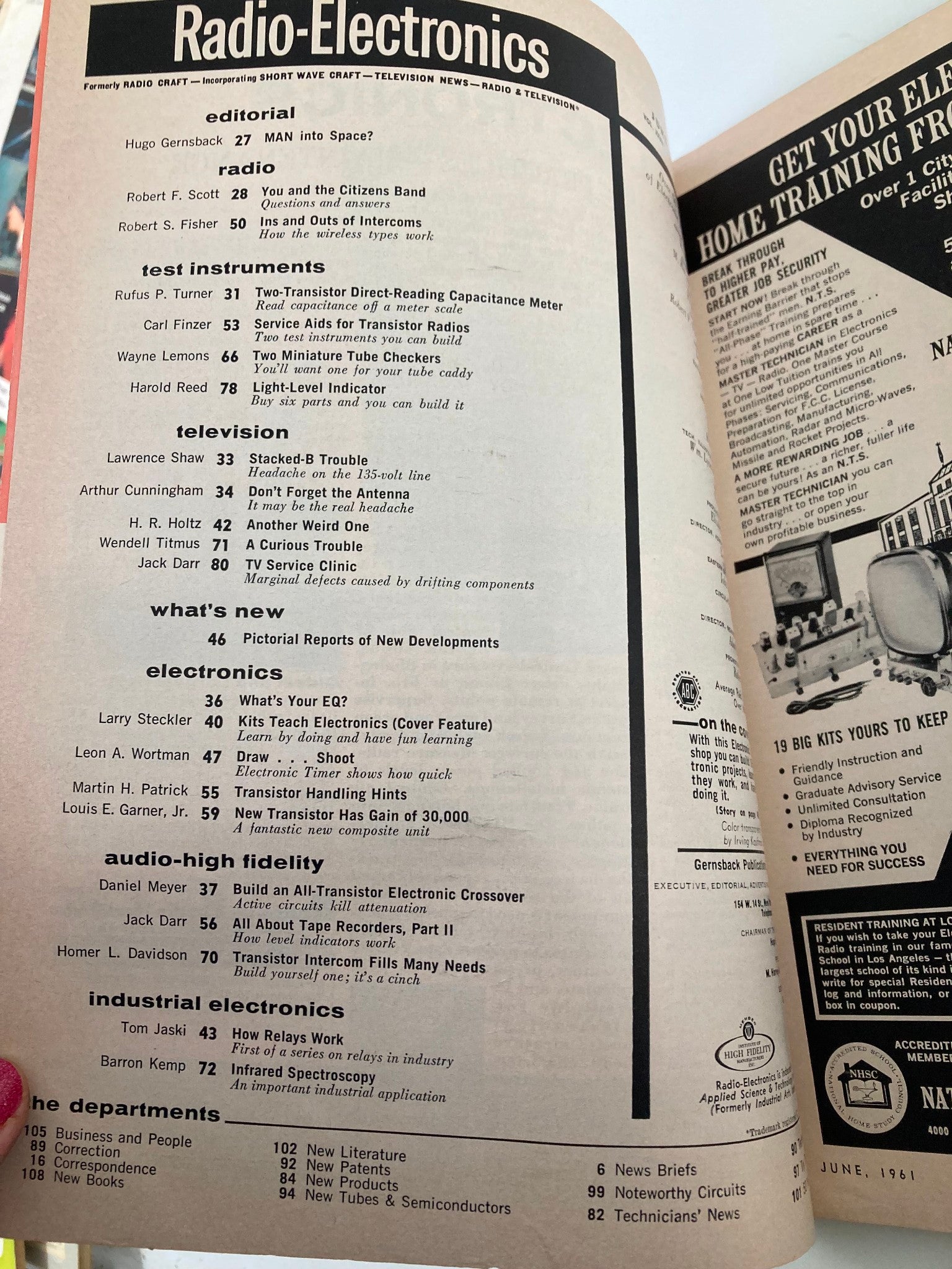 VTG Radio-Electronics Magazine June 1961 Build 3-Way Electronic Crossover