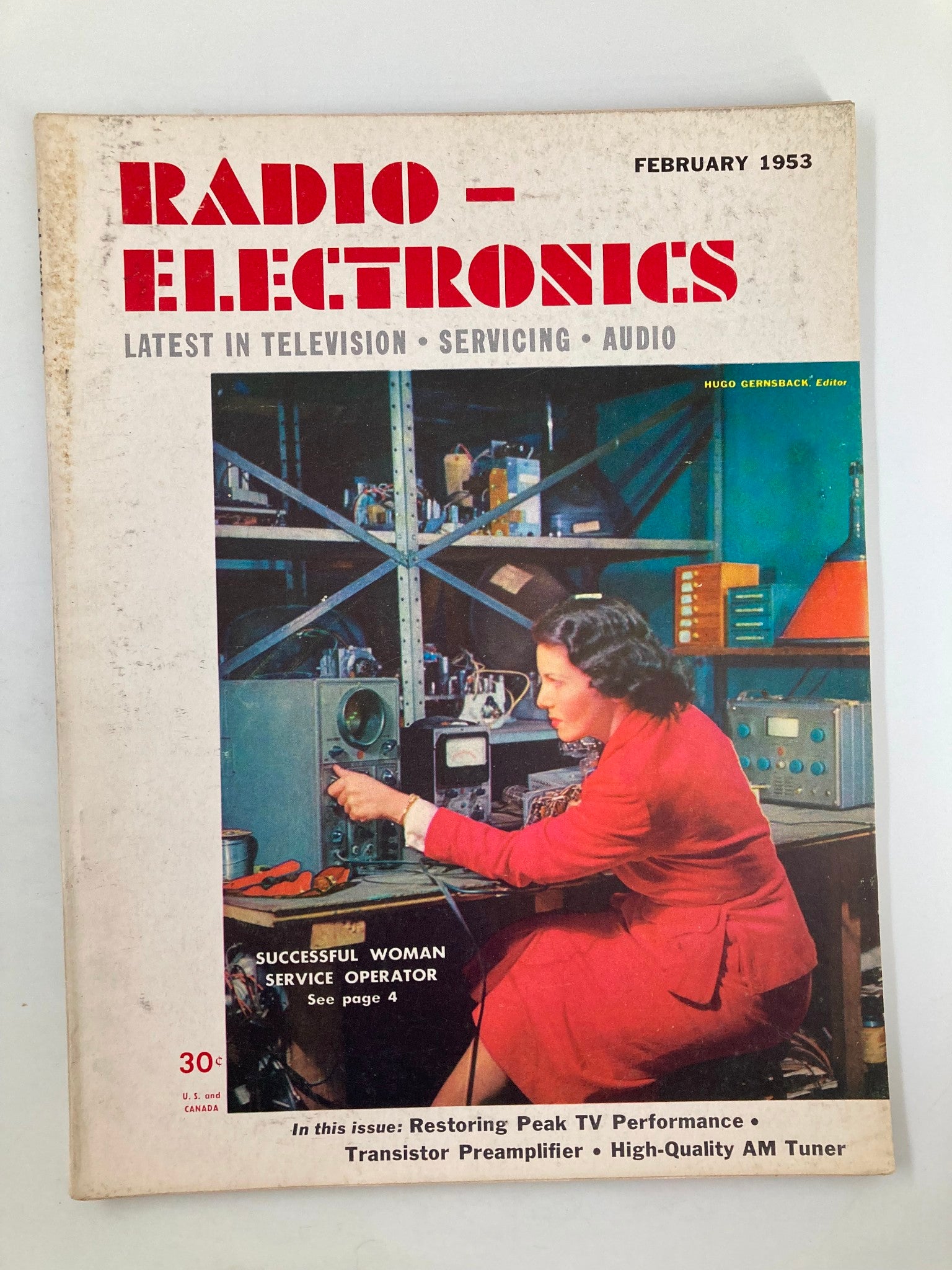 VTG Radio-Electronics Magazine February 1953 Succcessful Woman Service Operator