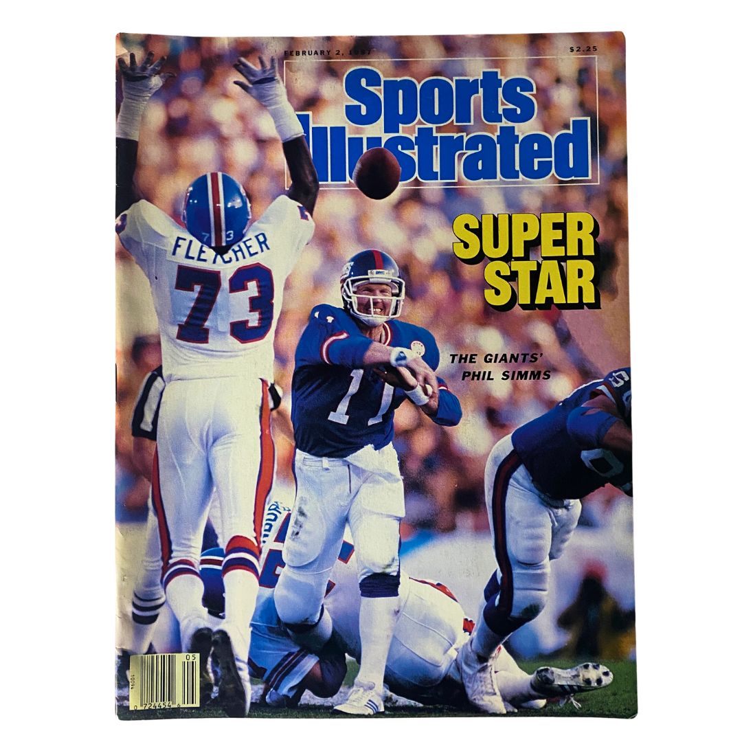 VTG Sports Illustrated Magazine February 2 1987 Giants' Phil Simms No Label VG