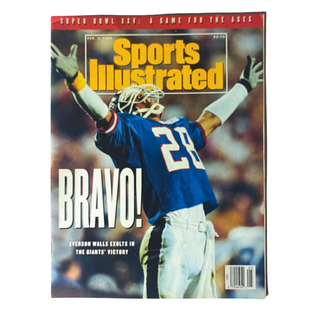 Sports Illustrated Magazine February 4 1991 Everson Walls No Label