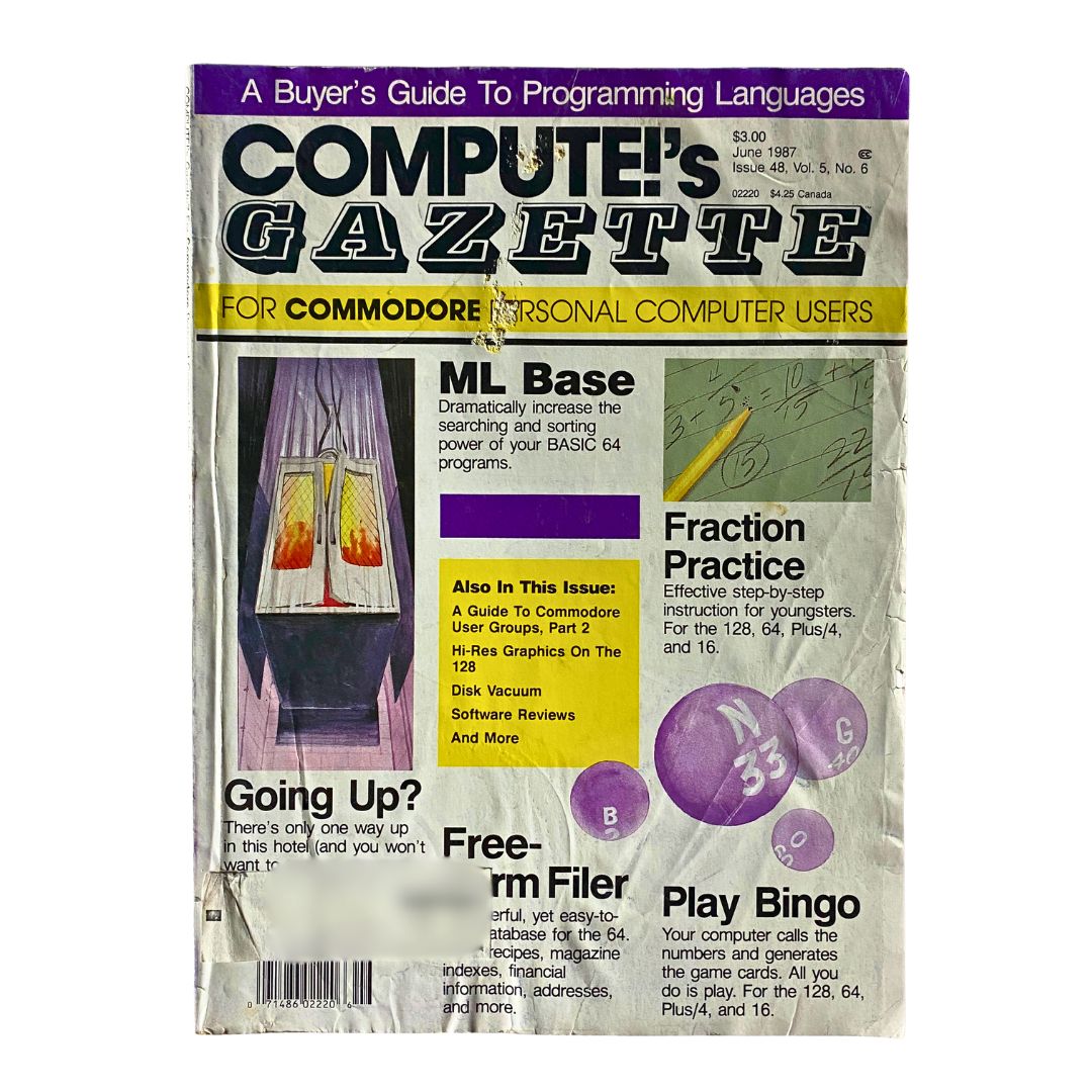 Compute's Gazette Magazine June 1987 For Commodore Personal Computer Users