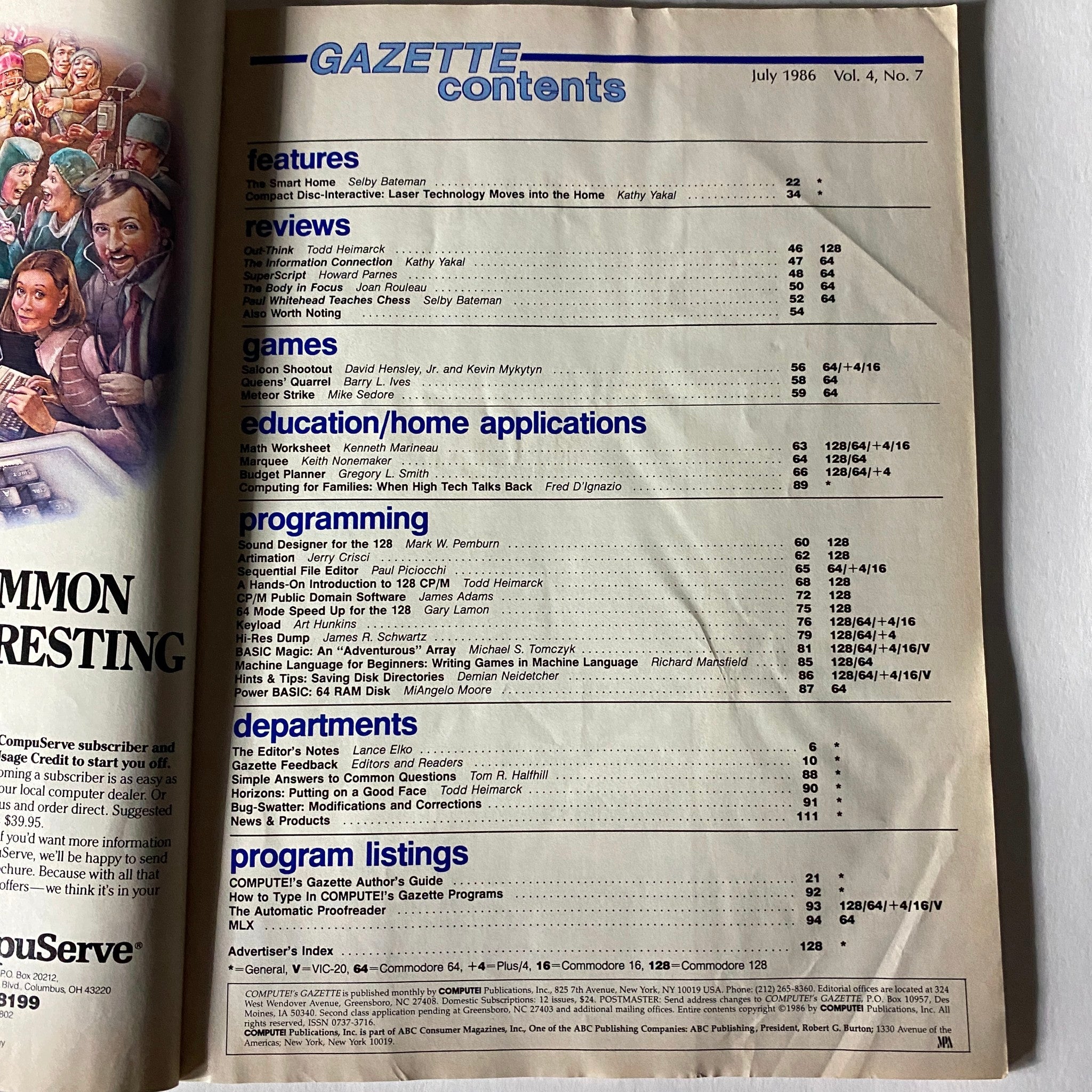 Compute's Gazette Magazine July 1986 Power Basic 64 Ram Disk