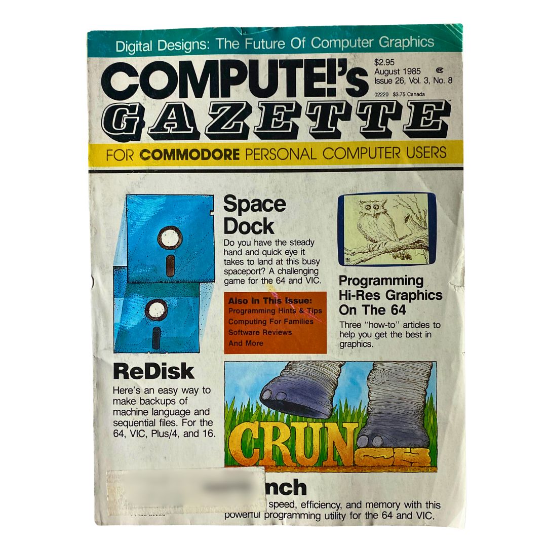 Compute's Gazette Magazine August 1985 Programming Hi-Res Graphics on the 64