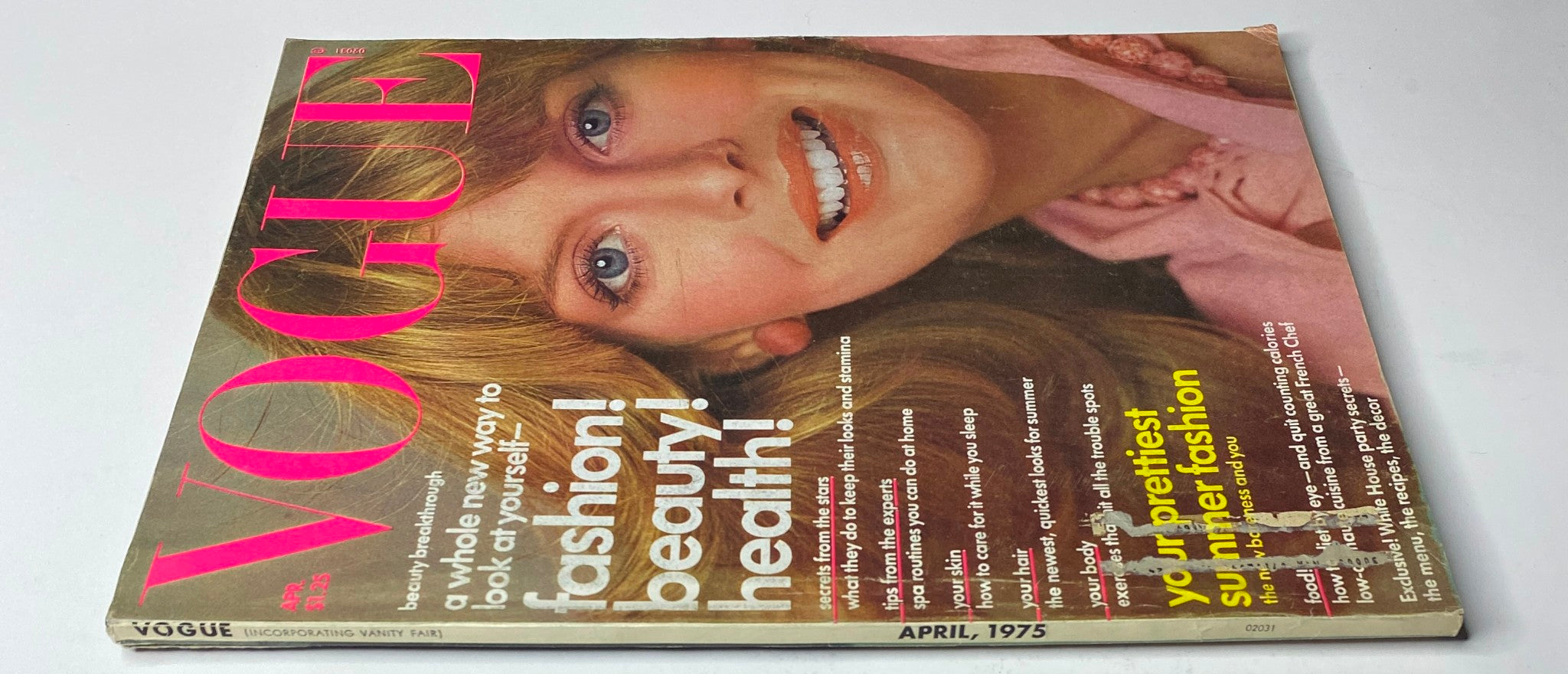 Another view of Vogue Magazine April 1975 Cheryl Tiegs Cover emphasizing summer fashion and health insights.