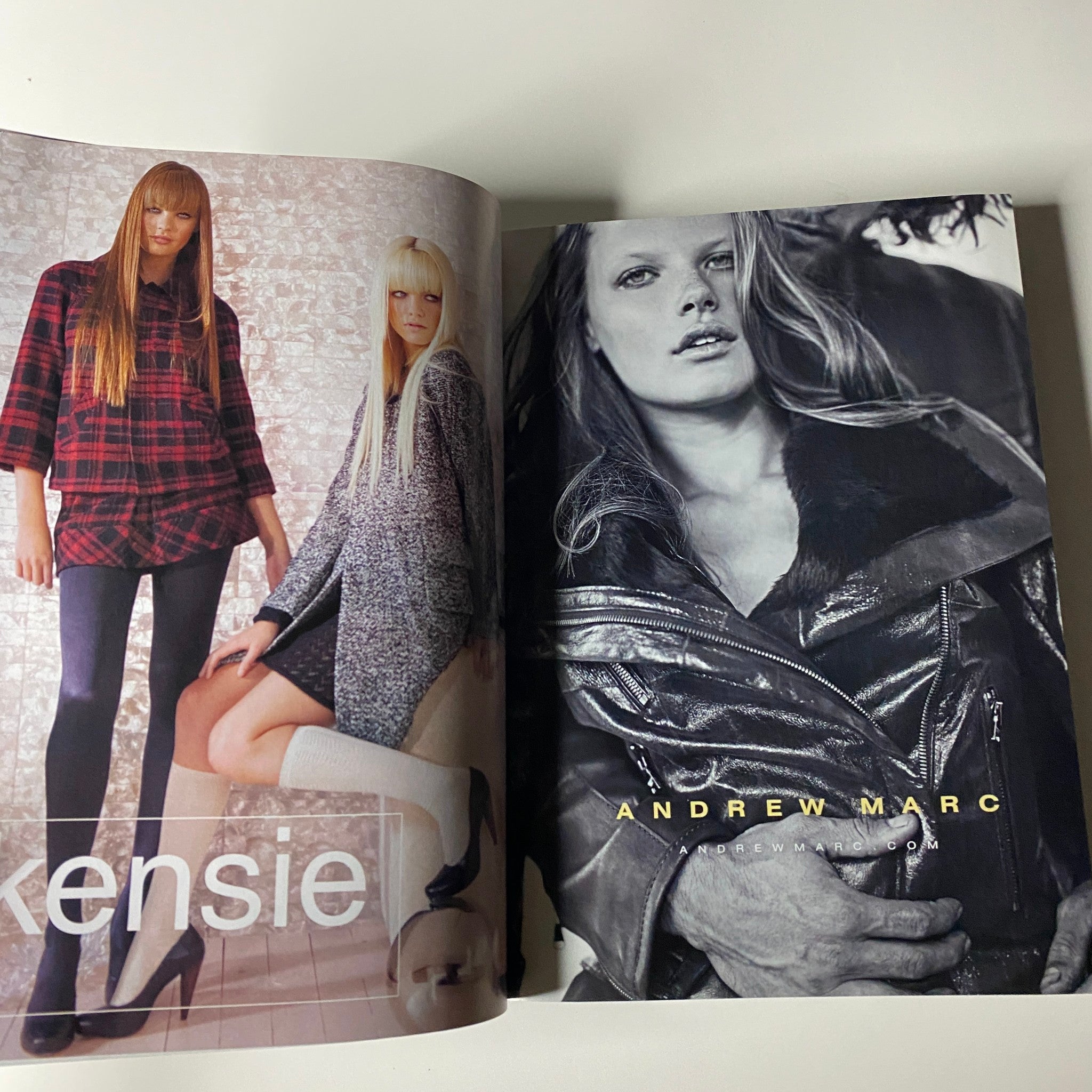 Vogue Magazine September 2007 page displaying a fashion shoot for 'Andrew Marc', featuring models in contemporary clothing styles.