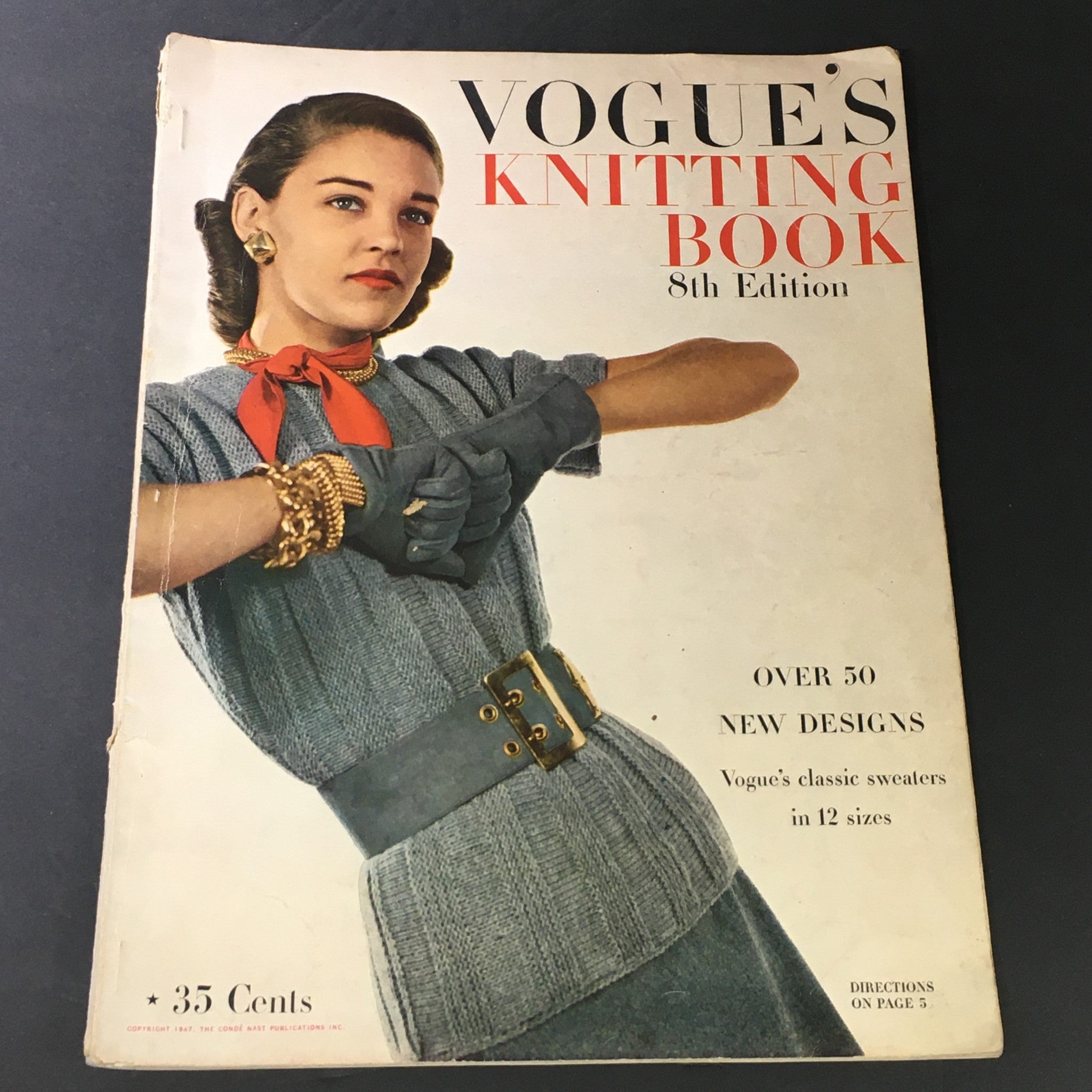 VTG 1947 Vogue's Knitting Book 8th Edition Over 50 Classic Sweater Designs