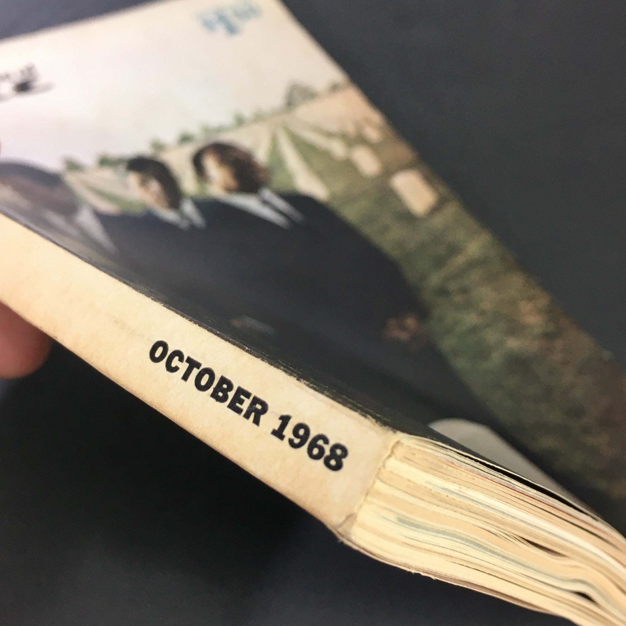 Side view of VTG Esquire Magazine October 1968 with clear identification of the publication date, emphasizing its historical significance.