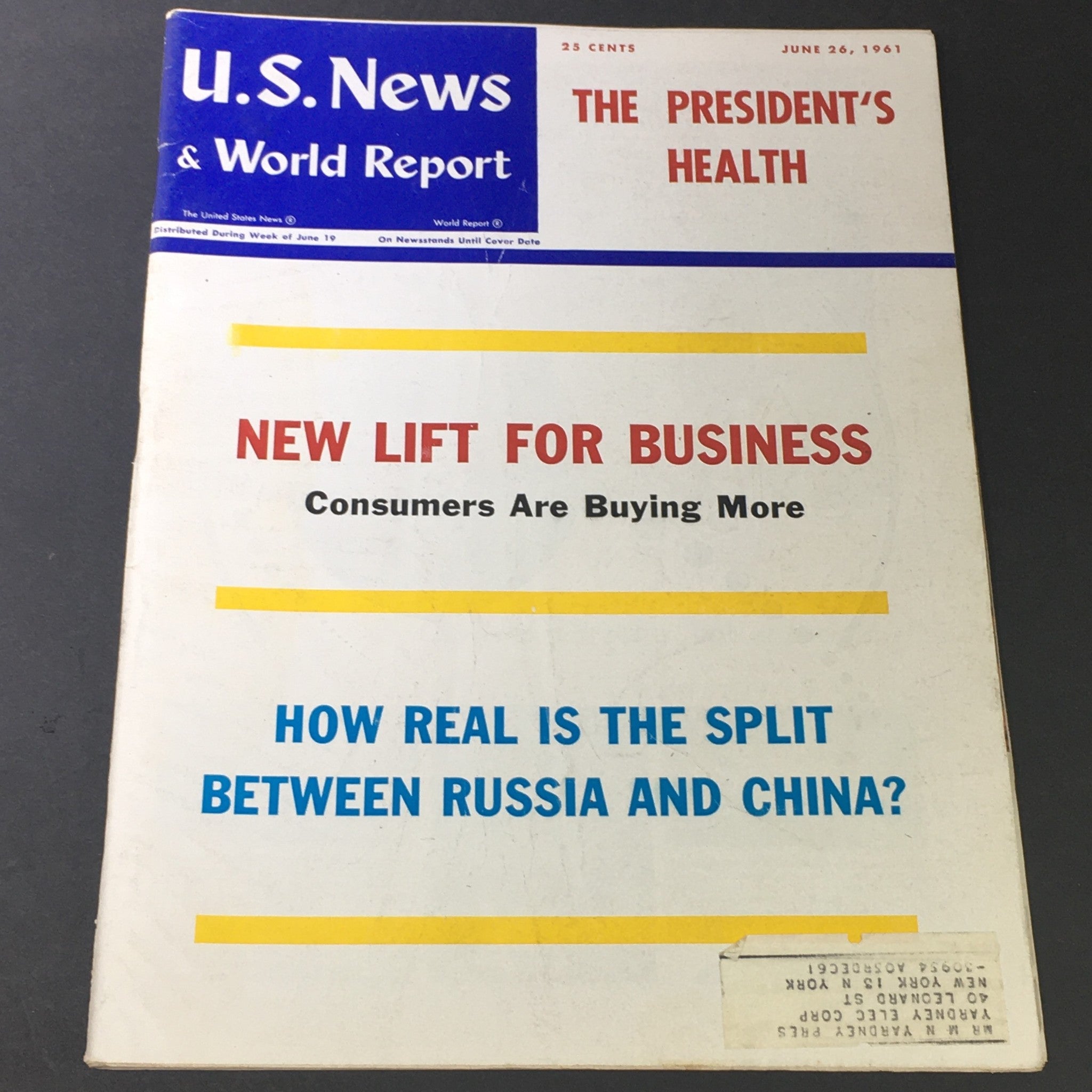 VTG U.S. News & World Report June 26 1961 - Pres. Dwight D. Eisenhower's Health