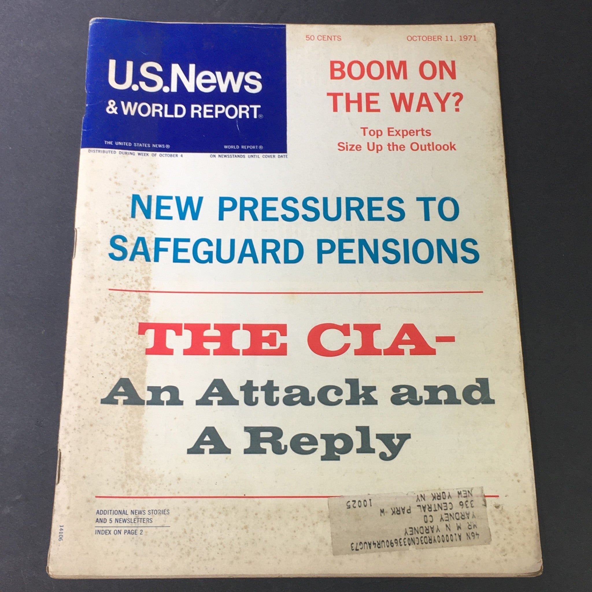 VTG U.S. News & World Report October 11 1971 - The CIA An Attack and A Reply