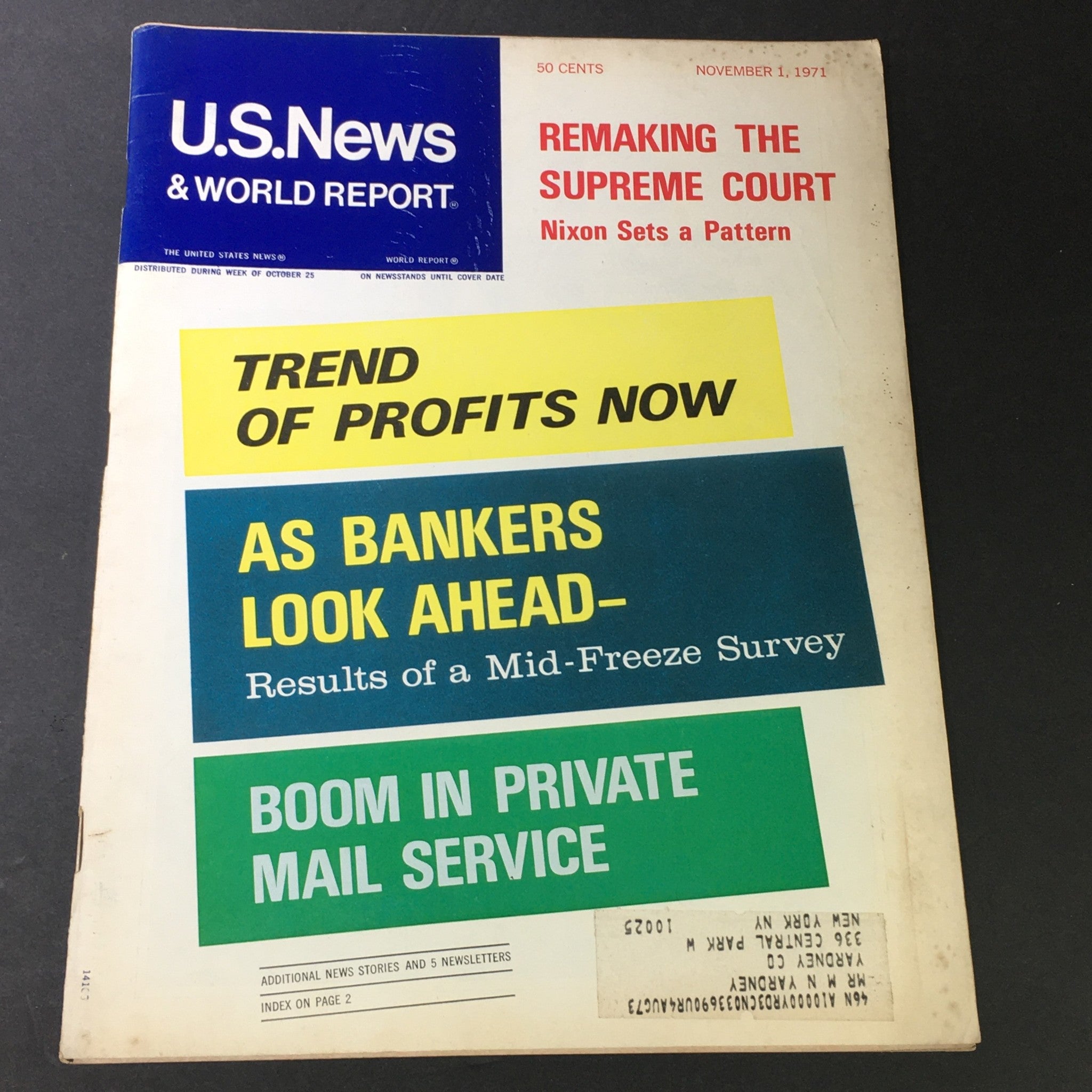 VTG U.S. News & World Report November 1 1971 - Richard Nixon Sets A Pattern