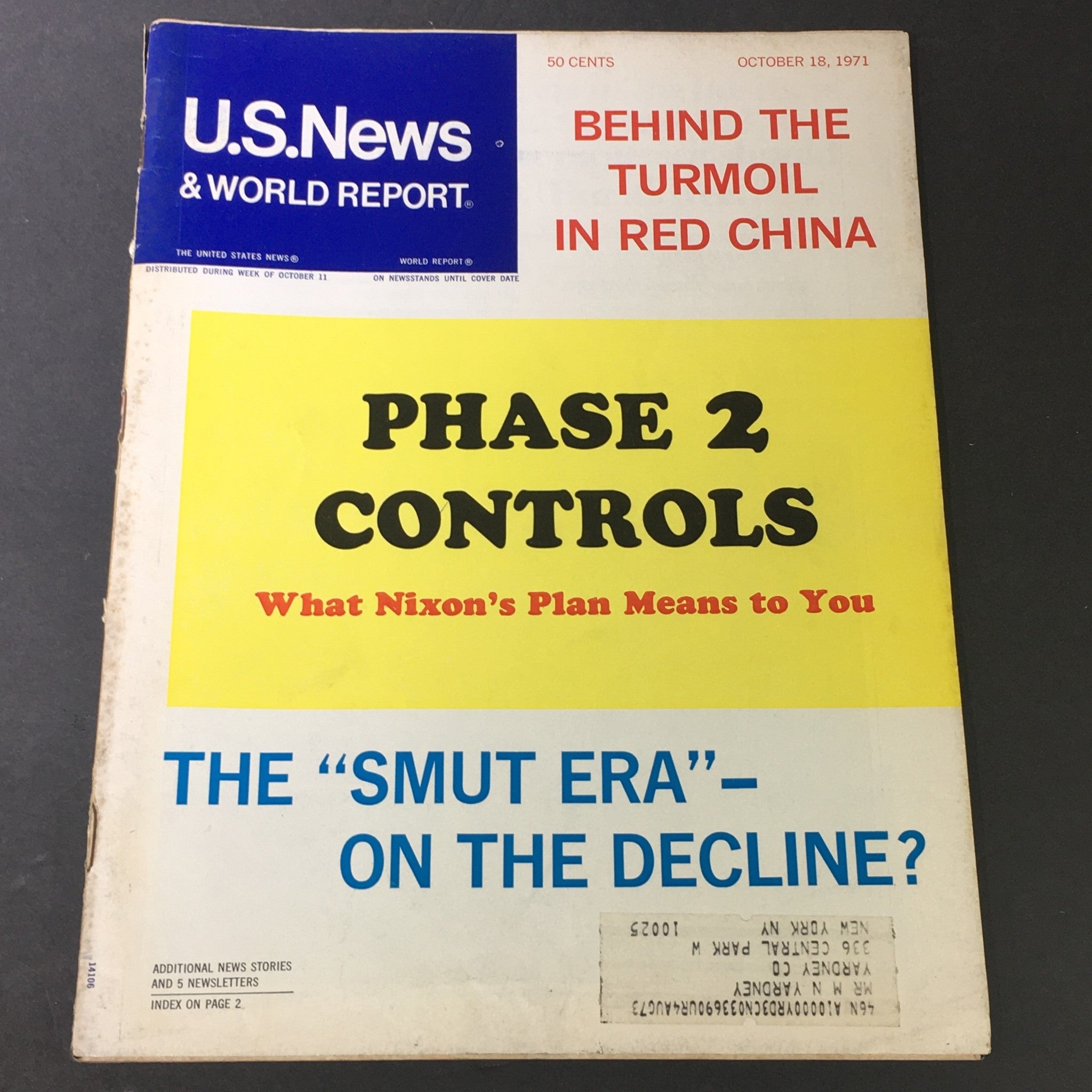 VTG U.S. News & World Report October 18 1971 - Richard Nixon Phase 2 Controls