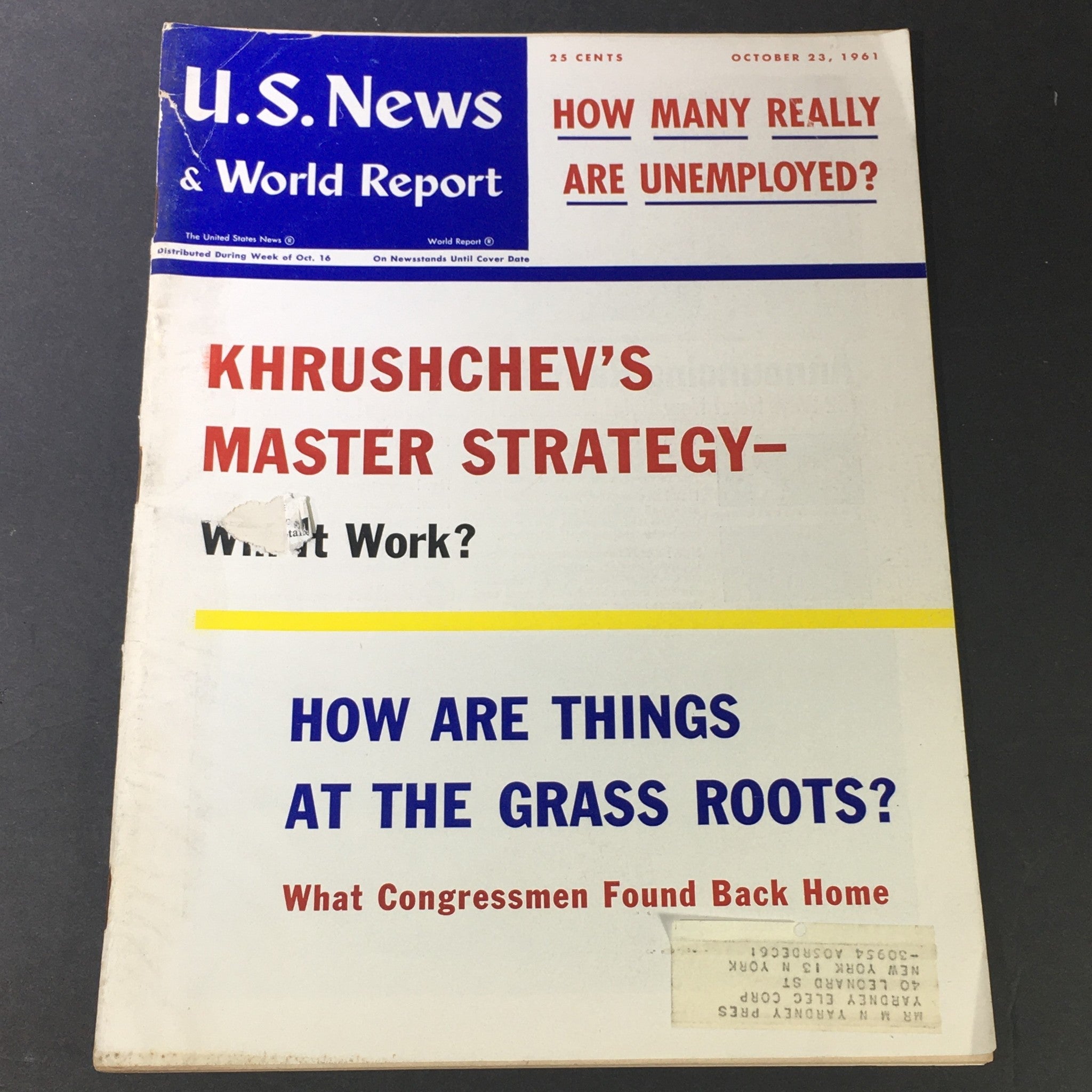 VTG U.S. News & World Report October 23 1961 - Nikita Khruschev Master Strategy