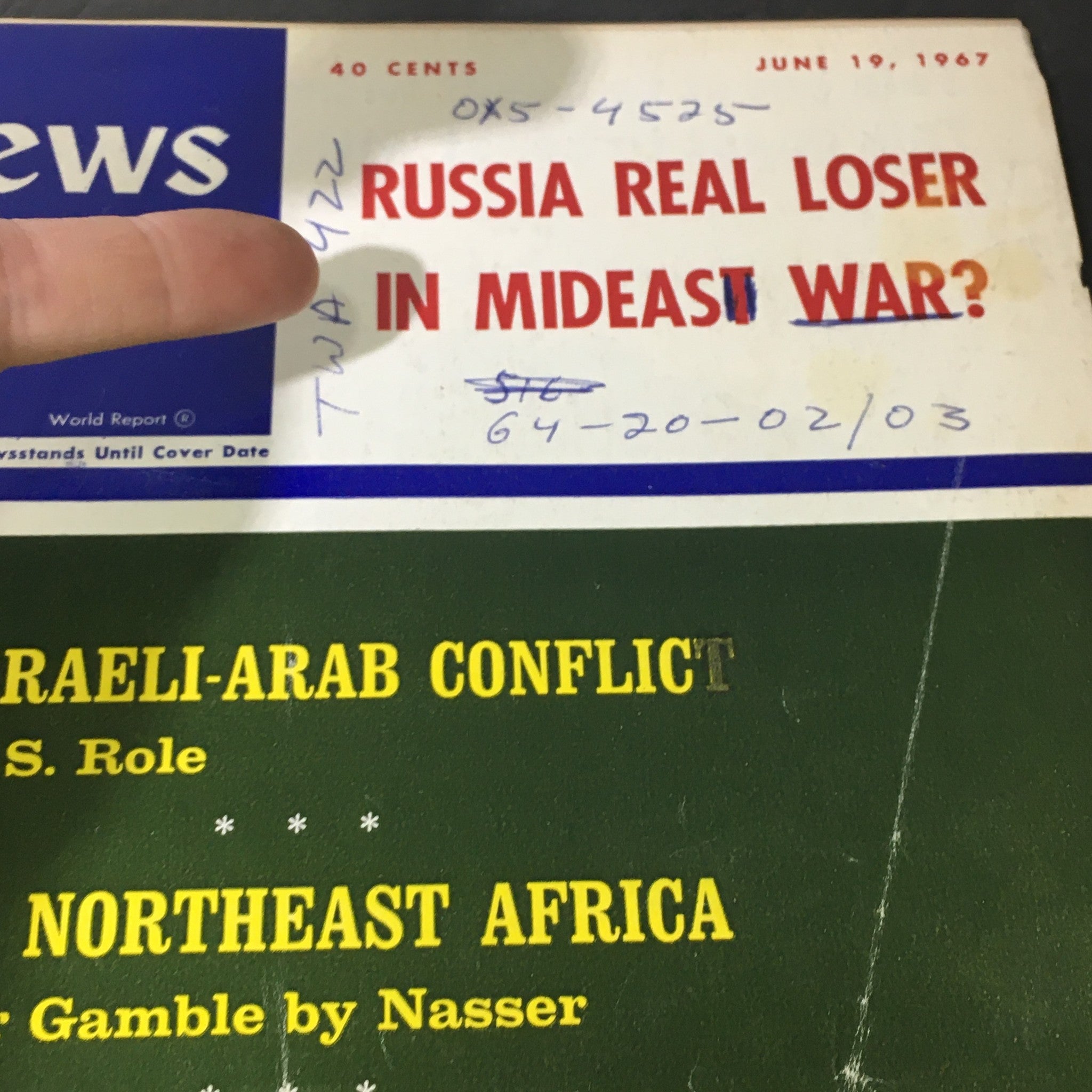 VTG U.S. News & World Report June 19 1967 - ABC's of Israeli-Arab Conflict