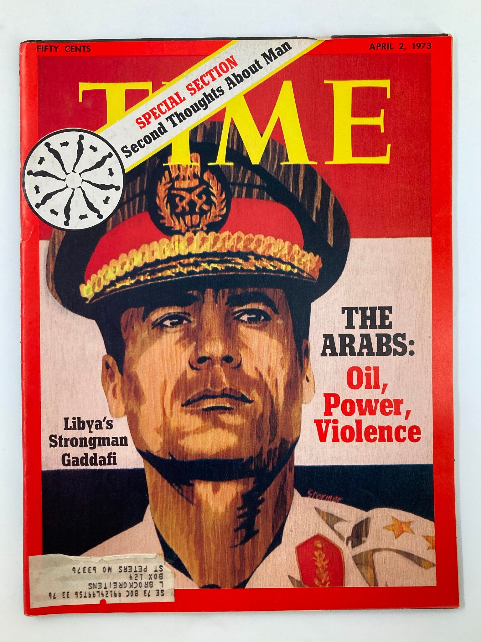 VTG Time Magazine April 2 1973 Libya's Muammar Gaddafi and The Arabs