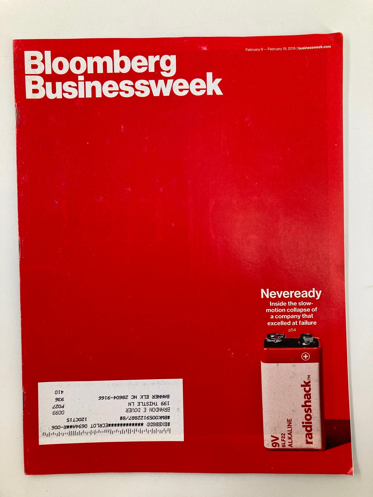 Bloomberg Businessweek Magazine February 9 2015 Neveready Slow-Motion Collapse