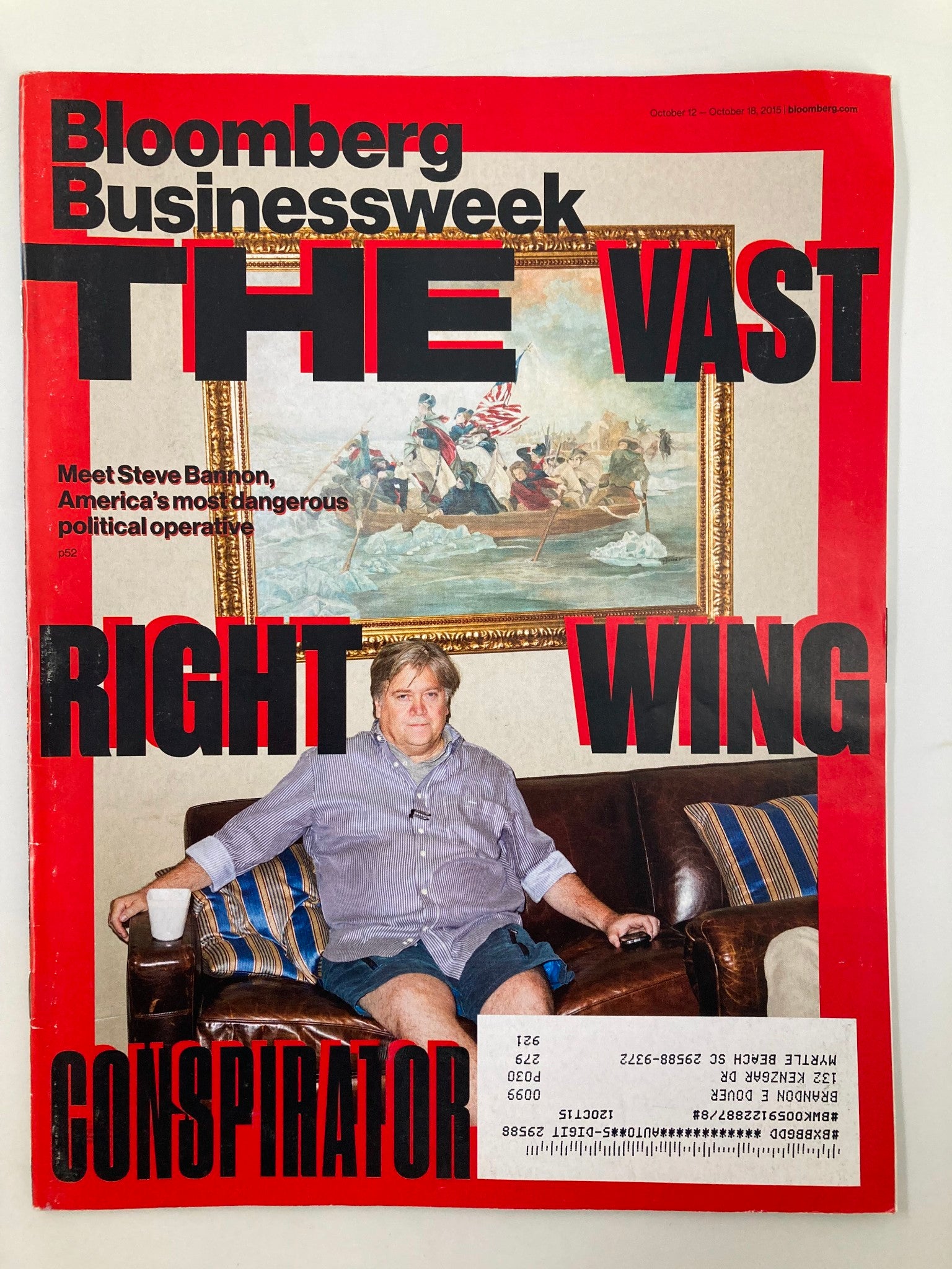 Bloomberg Businessweek Magazine October 12 2015 Steve Bannon Political Operative