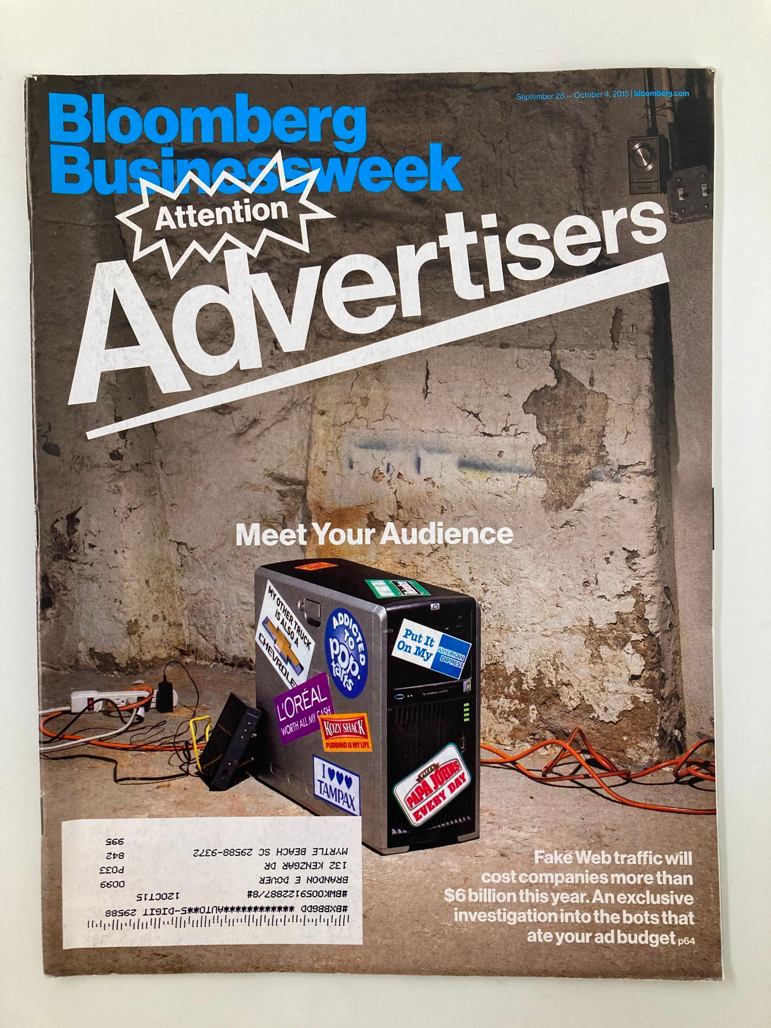 Bloomberg Businessweek Magazine September 28 2015 Fake Web Traffic Audience