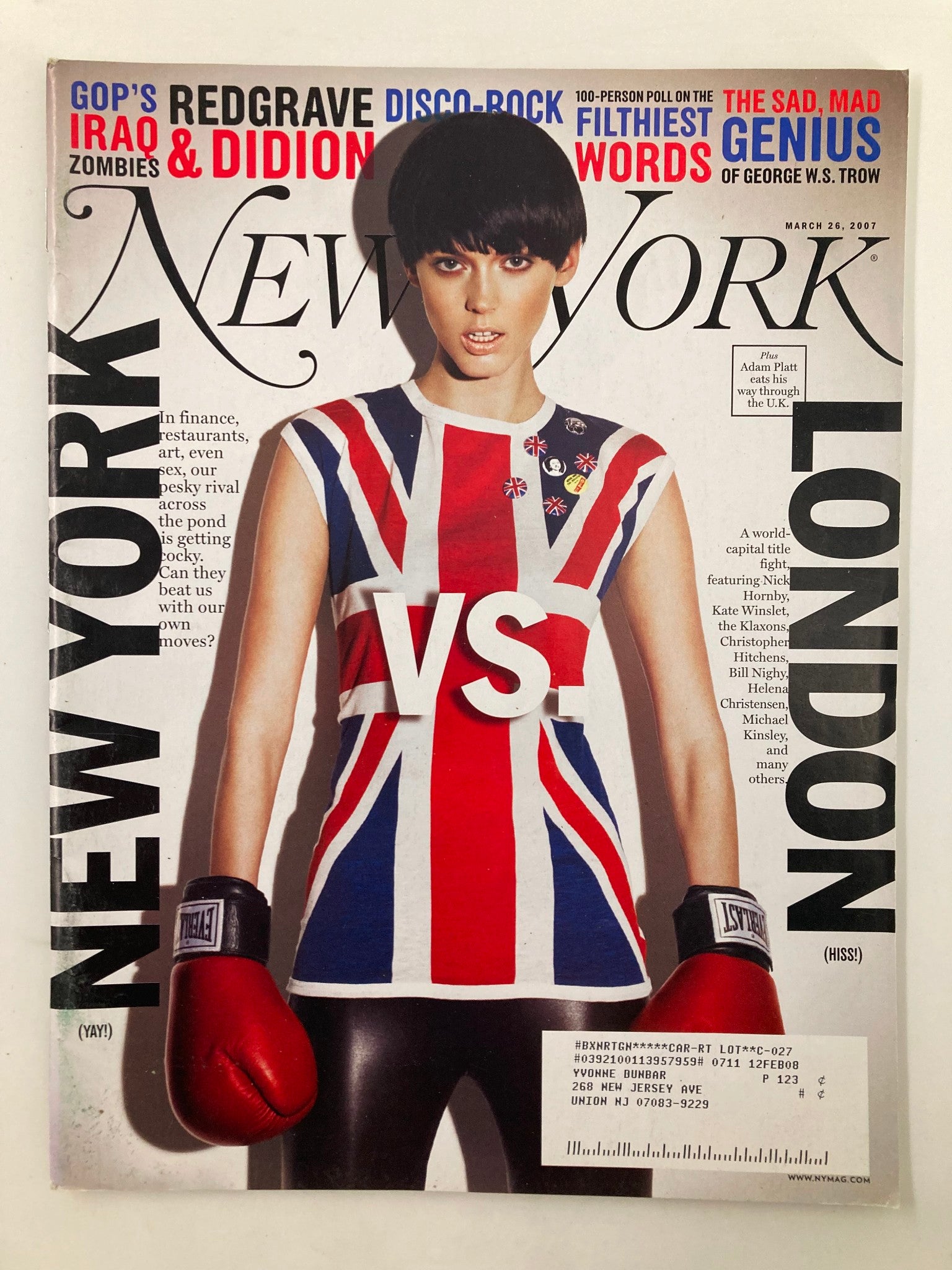 New York Magazine March 26 2007 Nick Hornby, Kate Winslet and The Klaxons