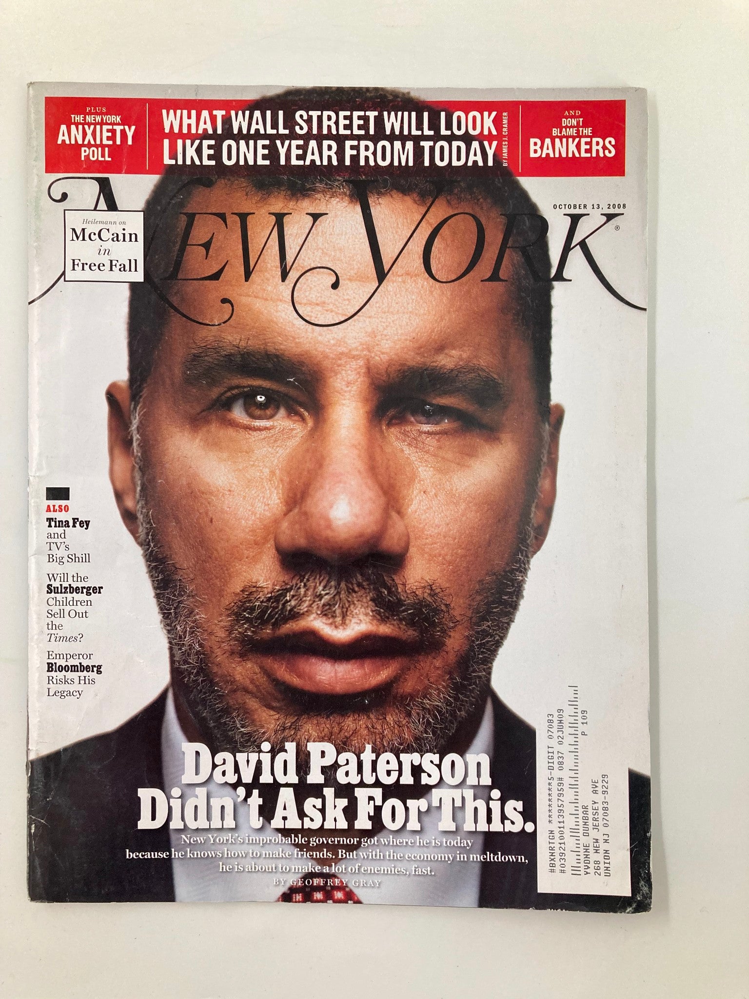 New York Magazine October 13 2008 David Paterson Didn't Ask For This