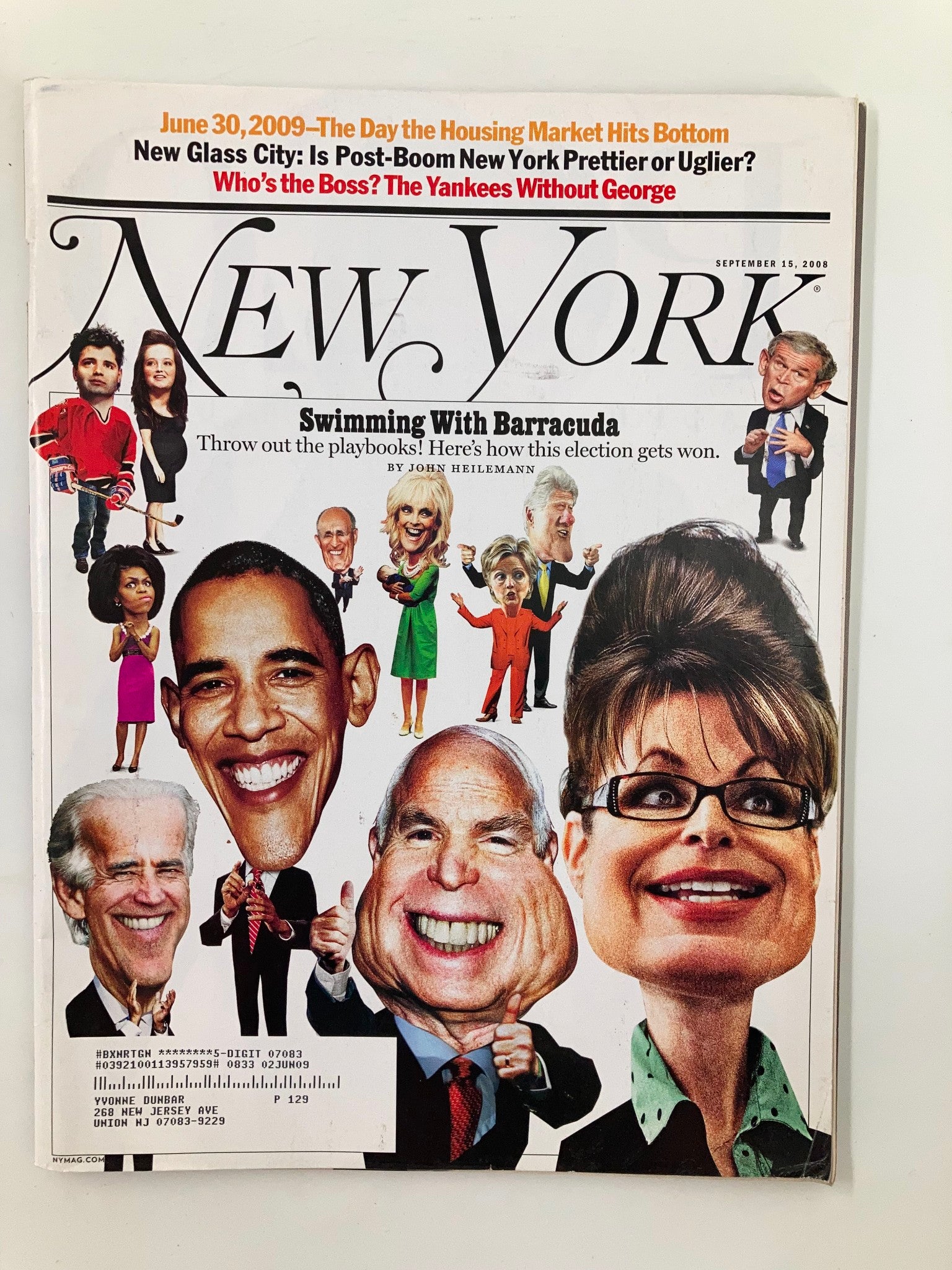 New York Magazine September 15 2008 Barack Obama, Bill & Hillary Clinton