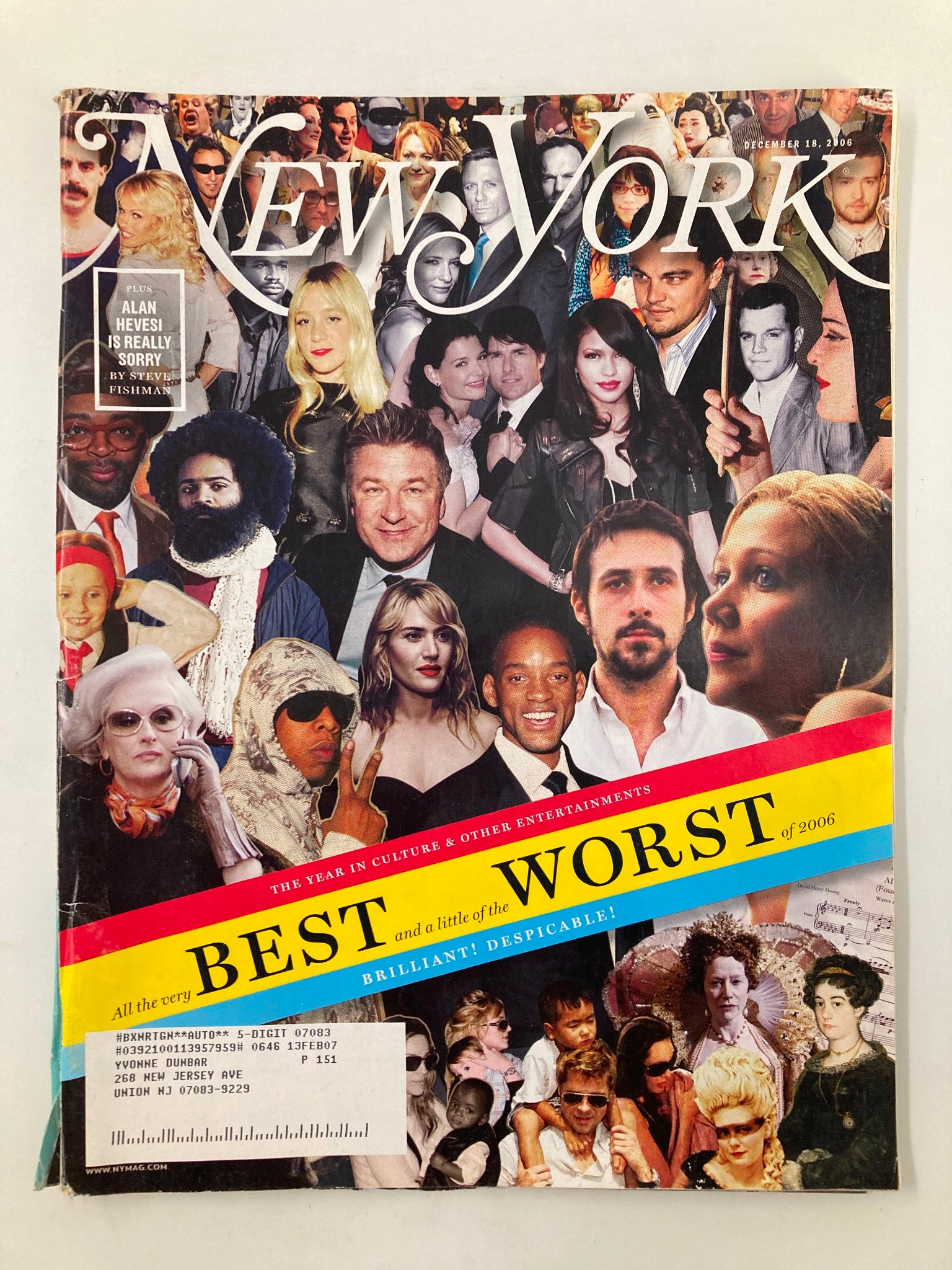 New York Magazine December 18 2006 Will Smith, Leonardo DiCaprio in Best & Worst