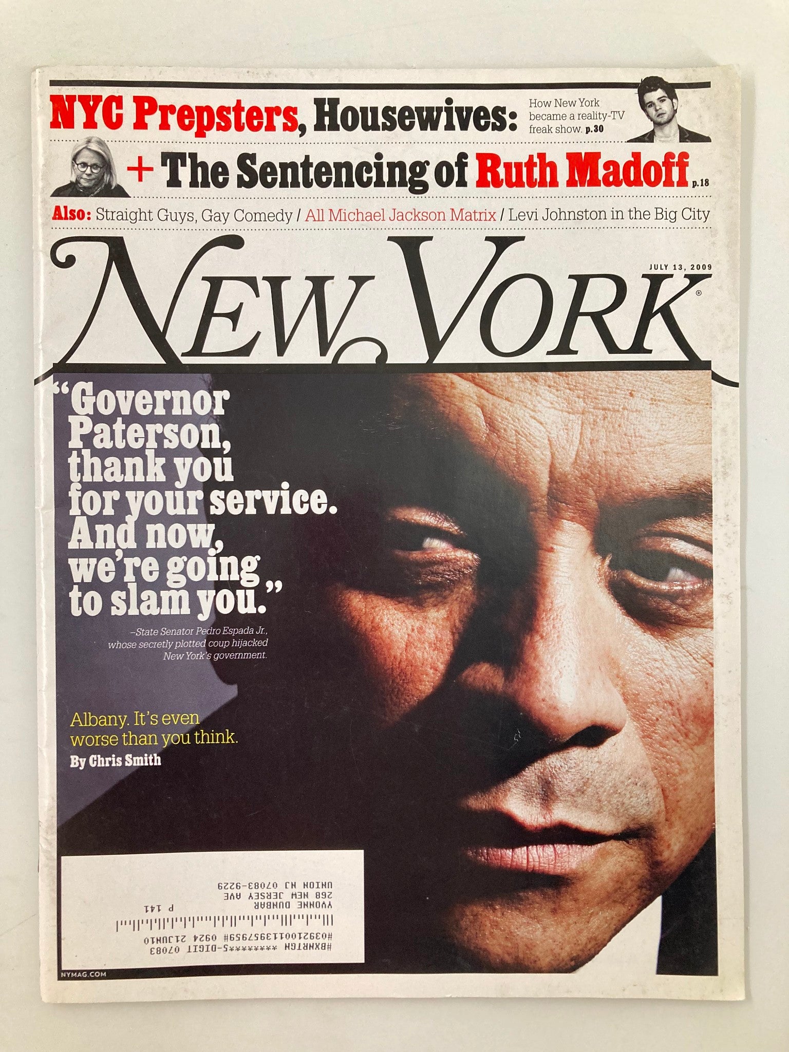 New York Magazine July 13 2009 State Senator Pedro Estrada Jr., Ruth Madoff